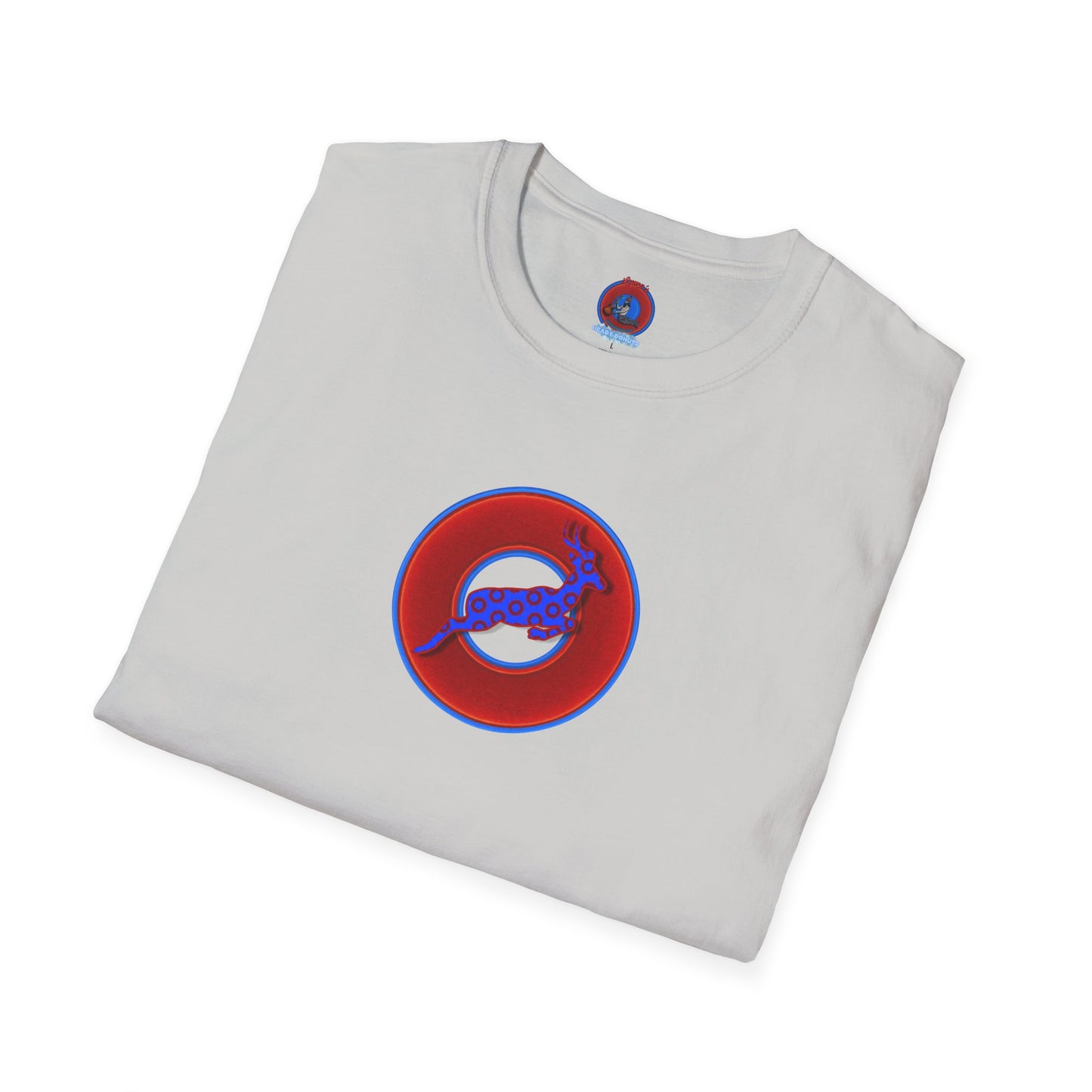 Classic Donut Tee - Unisex Soft-Style - "Out of Control Donut" - vivid red donut - variant 1
