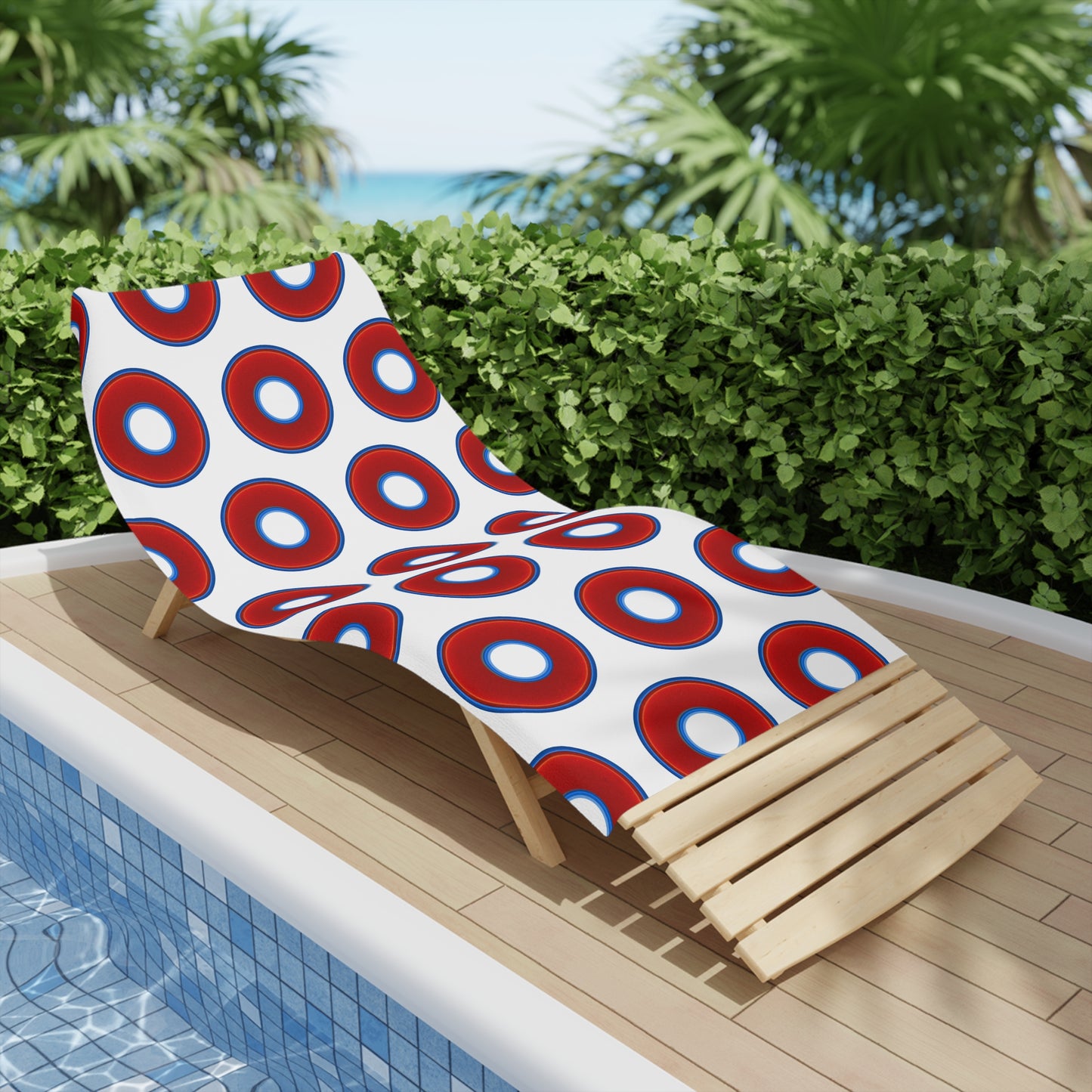 Lumpy Donut Towels - vivid red donuts w/white background
