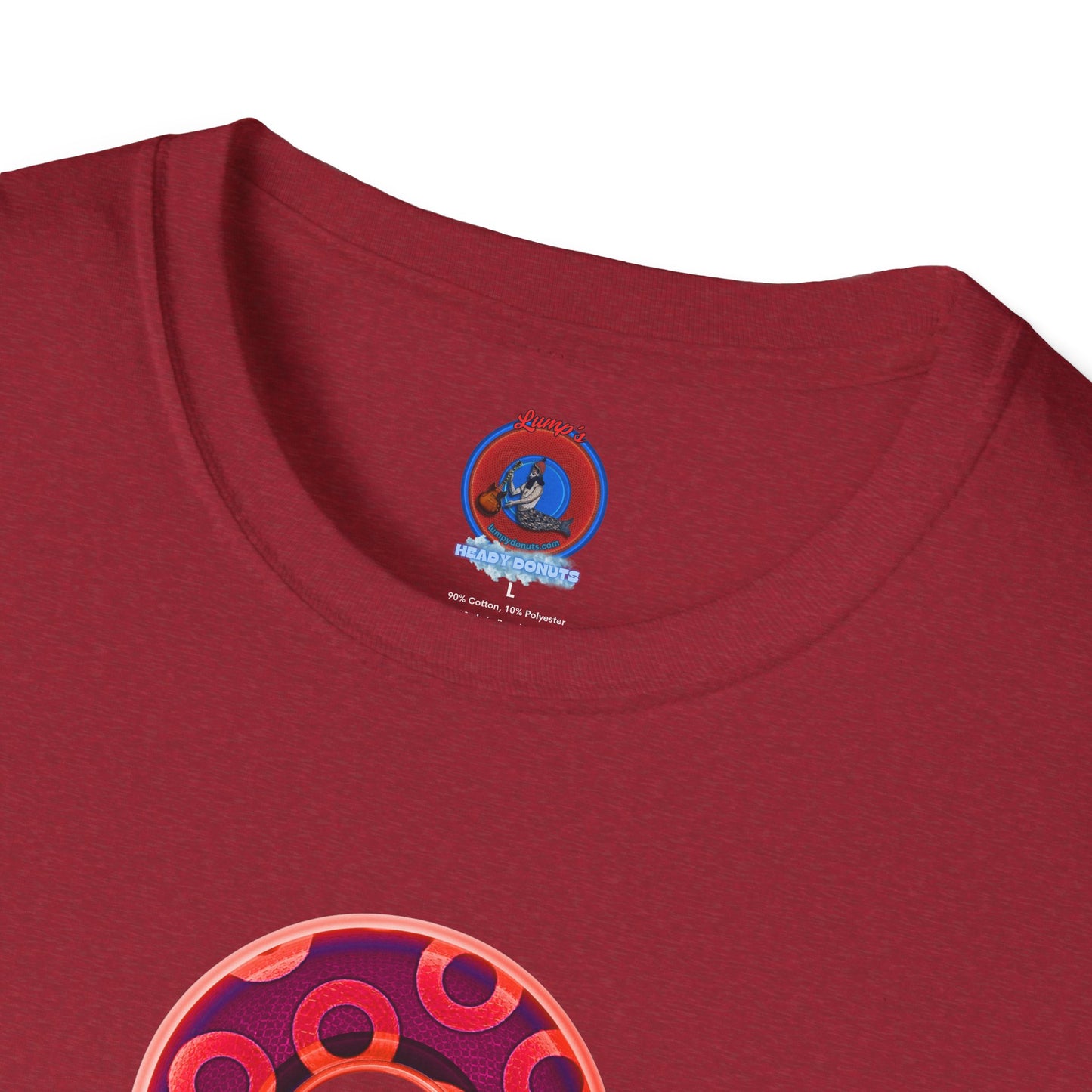 Plain Donuts/Unisex Soft-Style - "Plain Rustic Paradoxical Donuts" - bright red/burgundy donuts