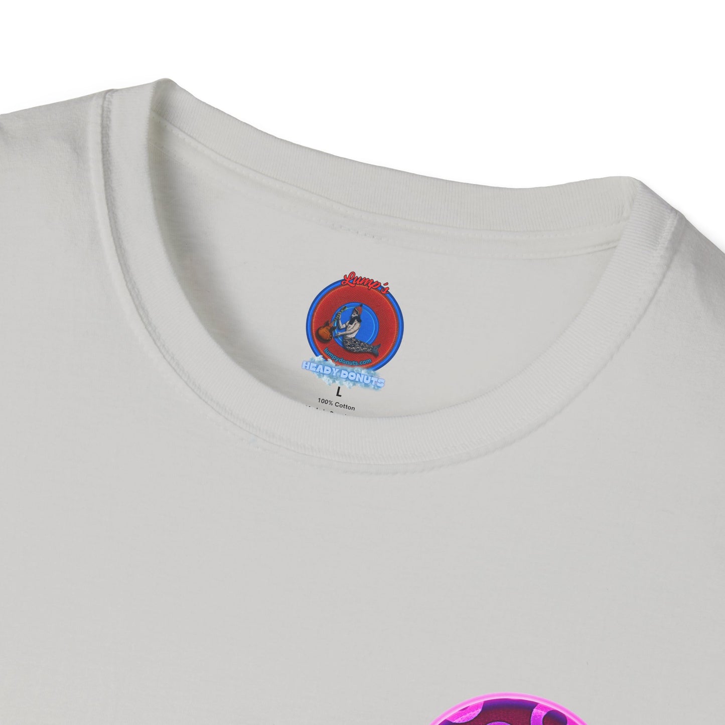 Classic Donut Tee - Unisex Soft-Style - "It's Ice Cream Popsicles - YEMSG Donut" - purple/magenta paradox donut - variant 1