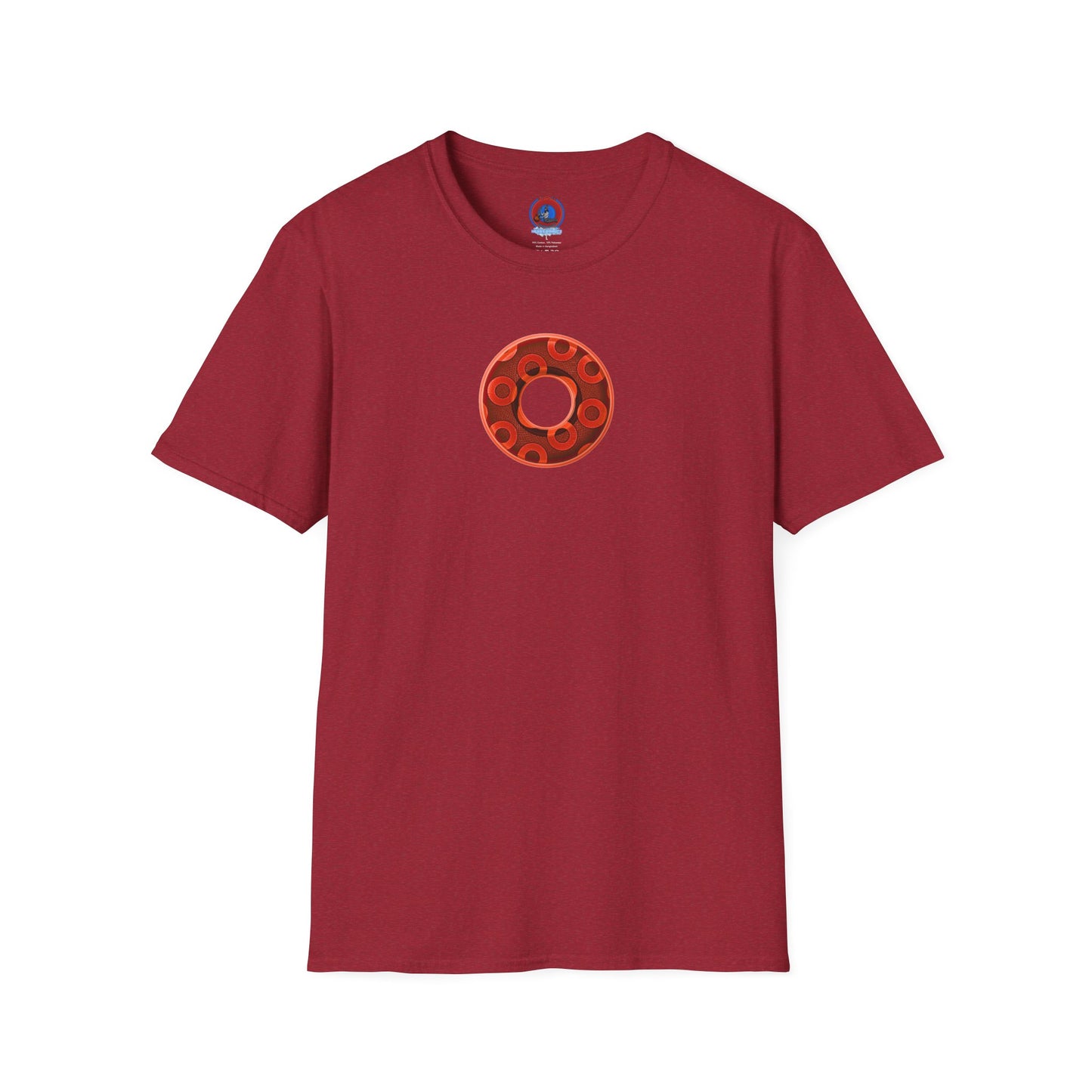 Plain Donuts/Unisex Soft-Style - "Plain Rustic Paradoxical Donuts" - red/dark red donuts