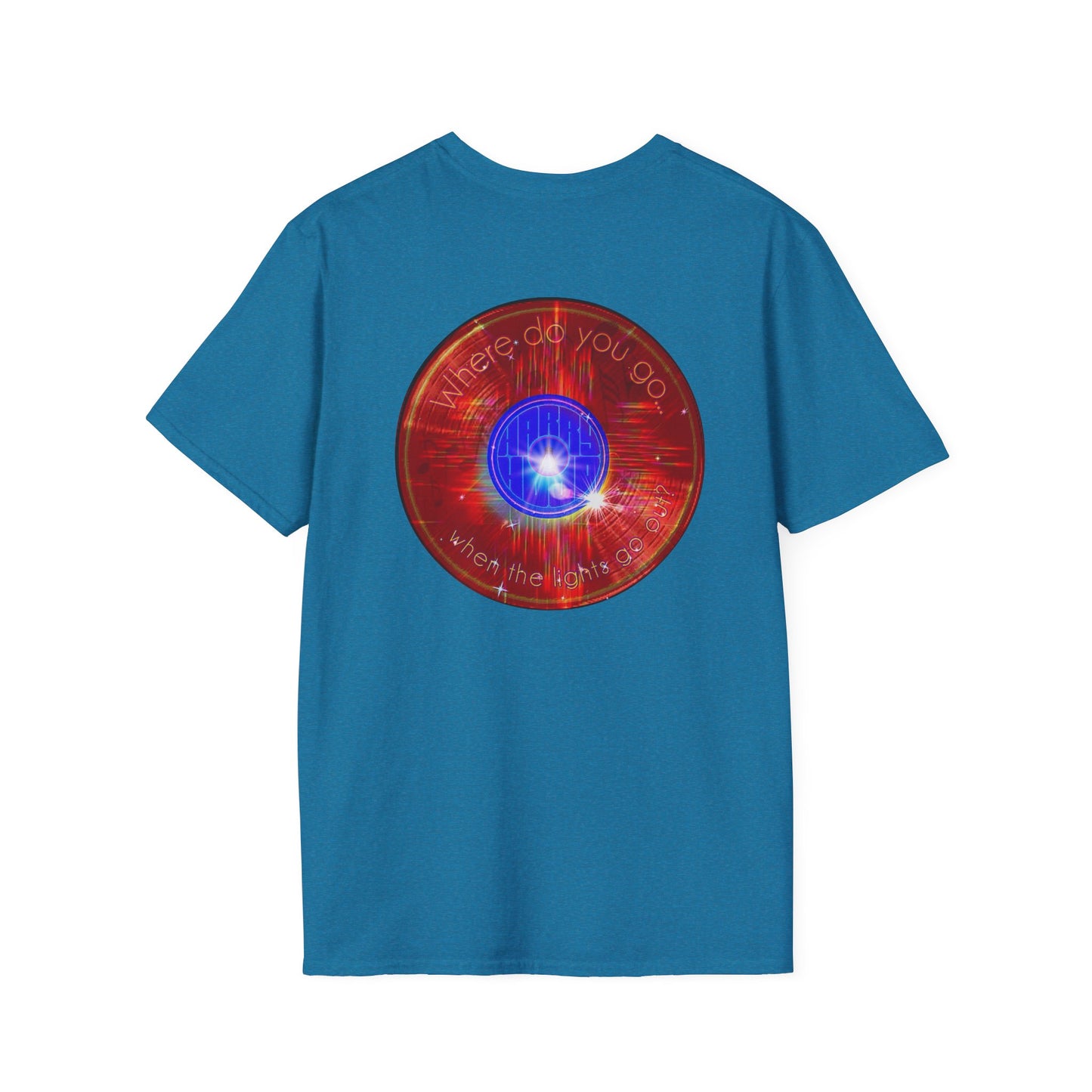 Classic Donut Tee - Unisex Soft-Style - "Harry's Hoodlum Donut" - series 1.0  - variant 1 - red donut/lights on