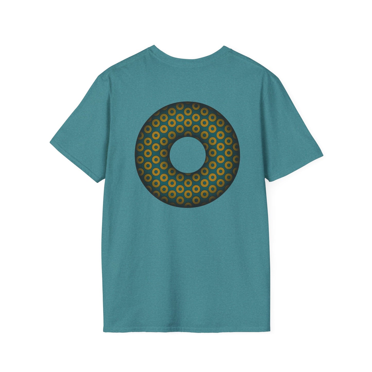 Plain Donuts/Unisex Soft-Style - "Plain Paradoxical Grided Donuts" - midnight gold/midnight teal donuts
