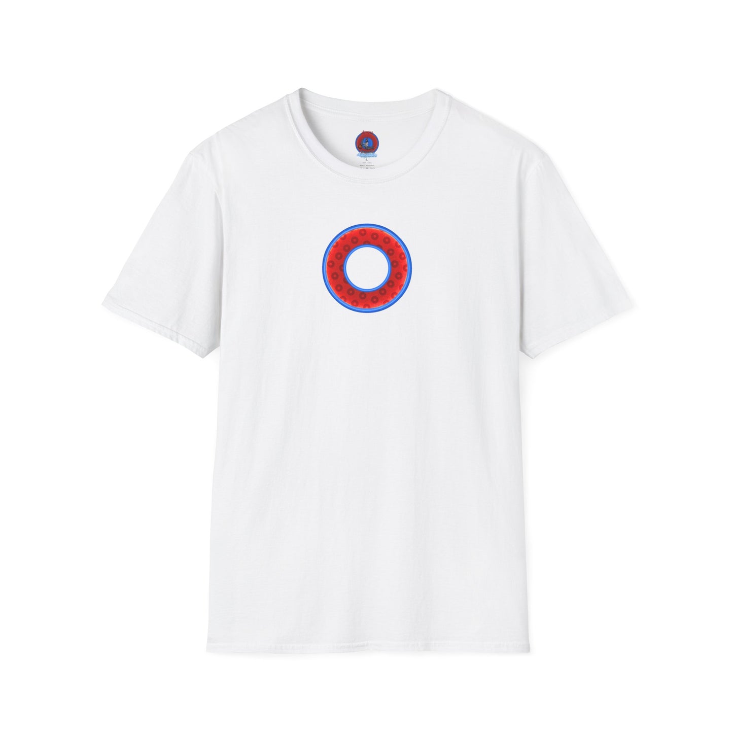 Plain Donuts/Unisex Soft-Style - "Plain Wide Mouthed Paradoxical Donuts" - red/medium royal blue donuts
