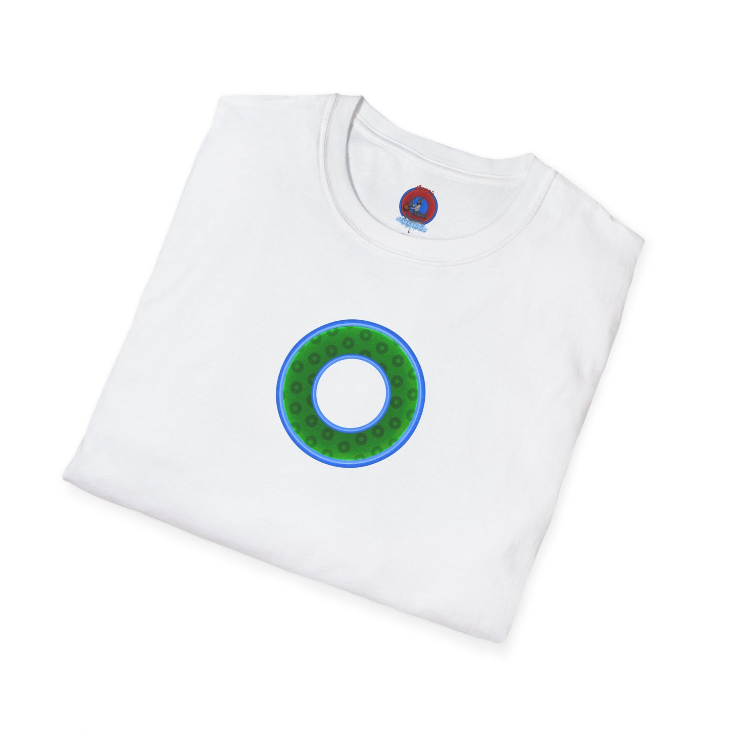 Plain Donuts/Unisex Soft-Style - "Plain Wide Mouthed Paradoxical Donuts" - green/light blue donuts