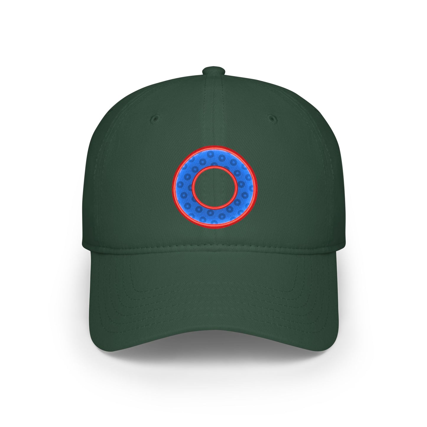 Lumpy Donut Baseball Cap - "Plain Paradoxical Wide Mouth Donut Cap" - paradoxical blue/red wide mouth donut w/ - variant 1