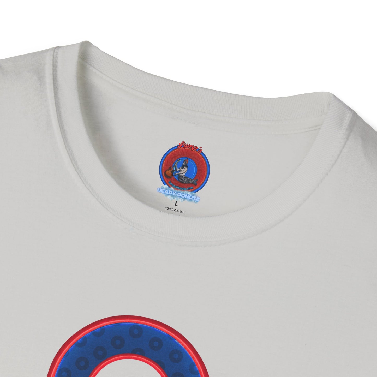 Plain Donuts/Unisex Soft-Style - "Plain Wide Mouthed Paradoxical Donuts" - dark blue/red donuts