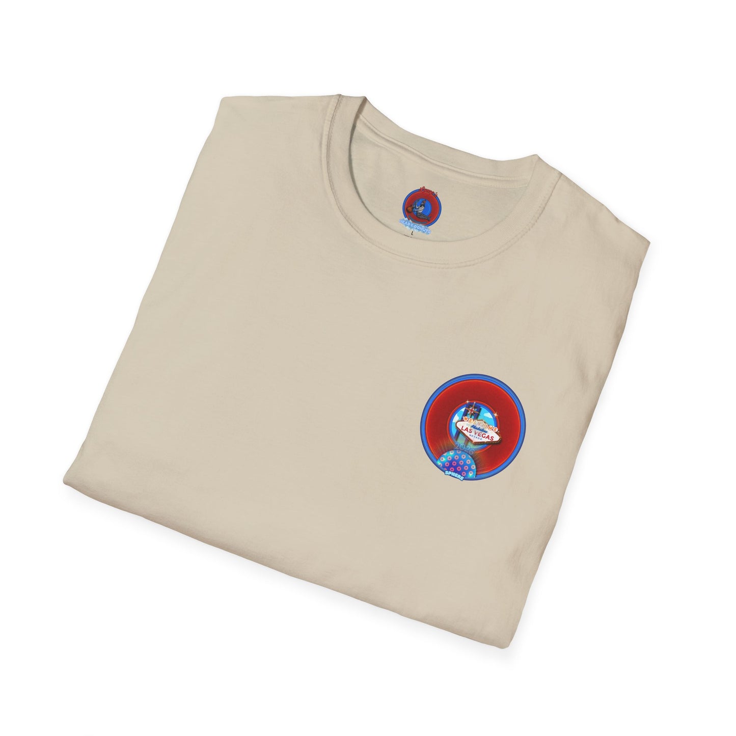 Classic Donut Tee - Unisex Soft-Style - "Viva Las Vegas Donut" - vivid red donut