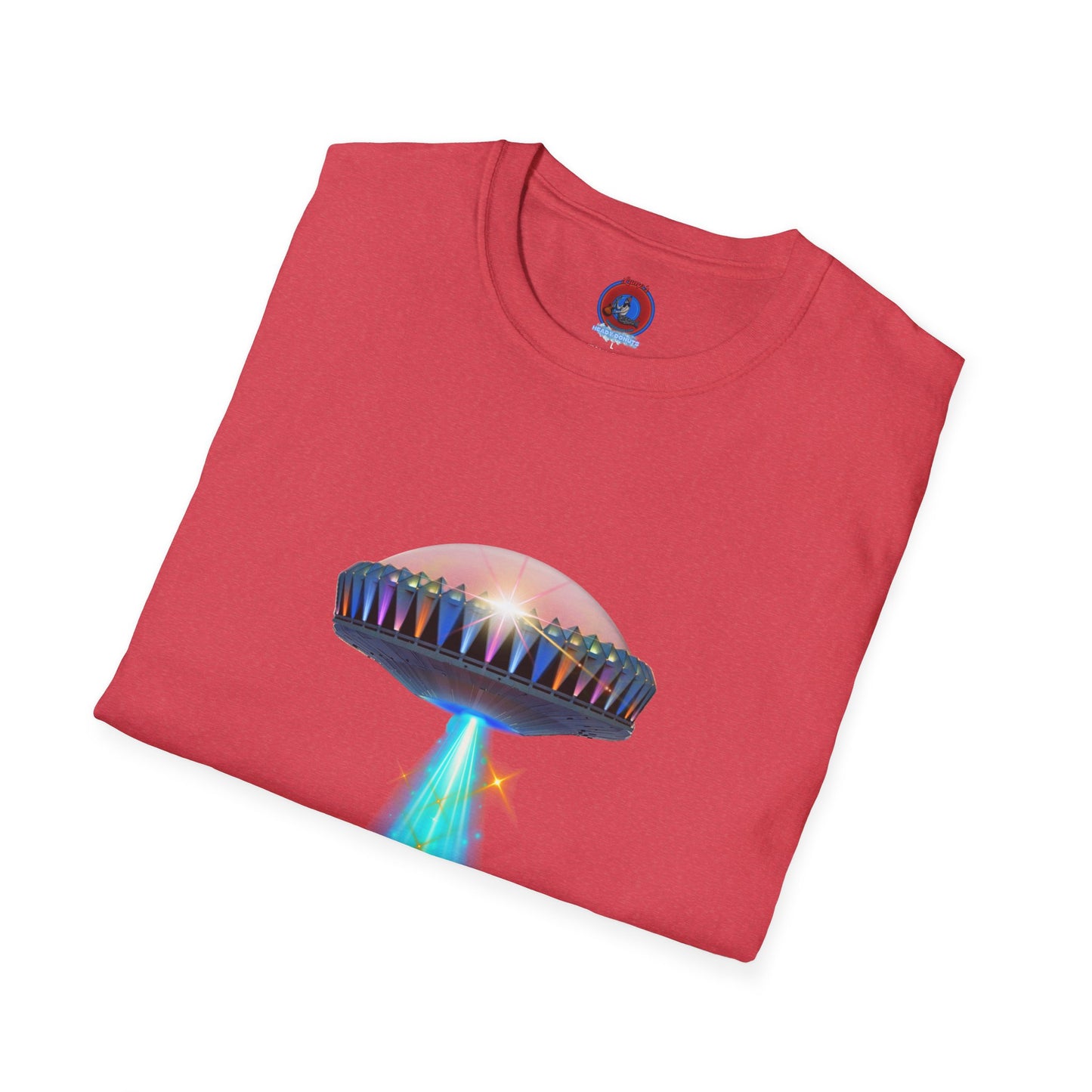 Classic Donut Tee - Unisex Soft-Style - "Donuts now Served on the Mothership" - series 1.0  - variant 6  - tractor-beamed donut
