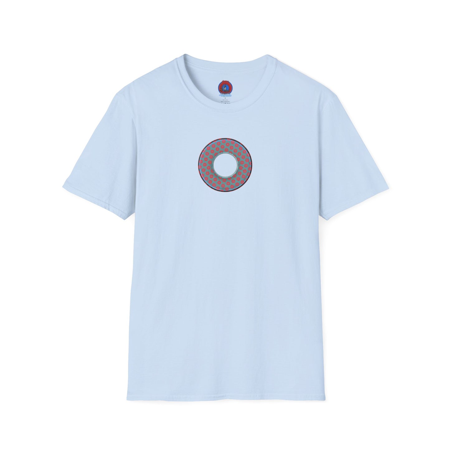 Plain Donuts/Unisex Soft-Style - "Plain Electric Paradoxical Donuts" - steel blue/red donuts