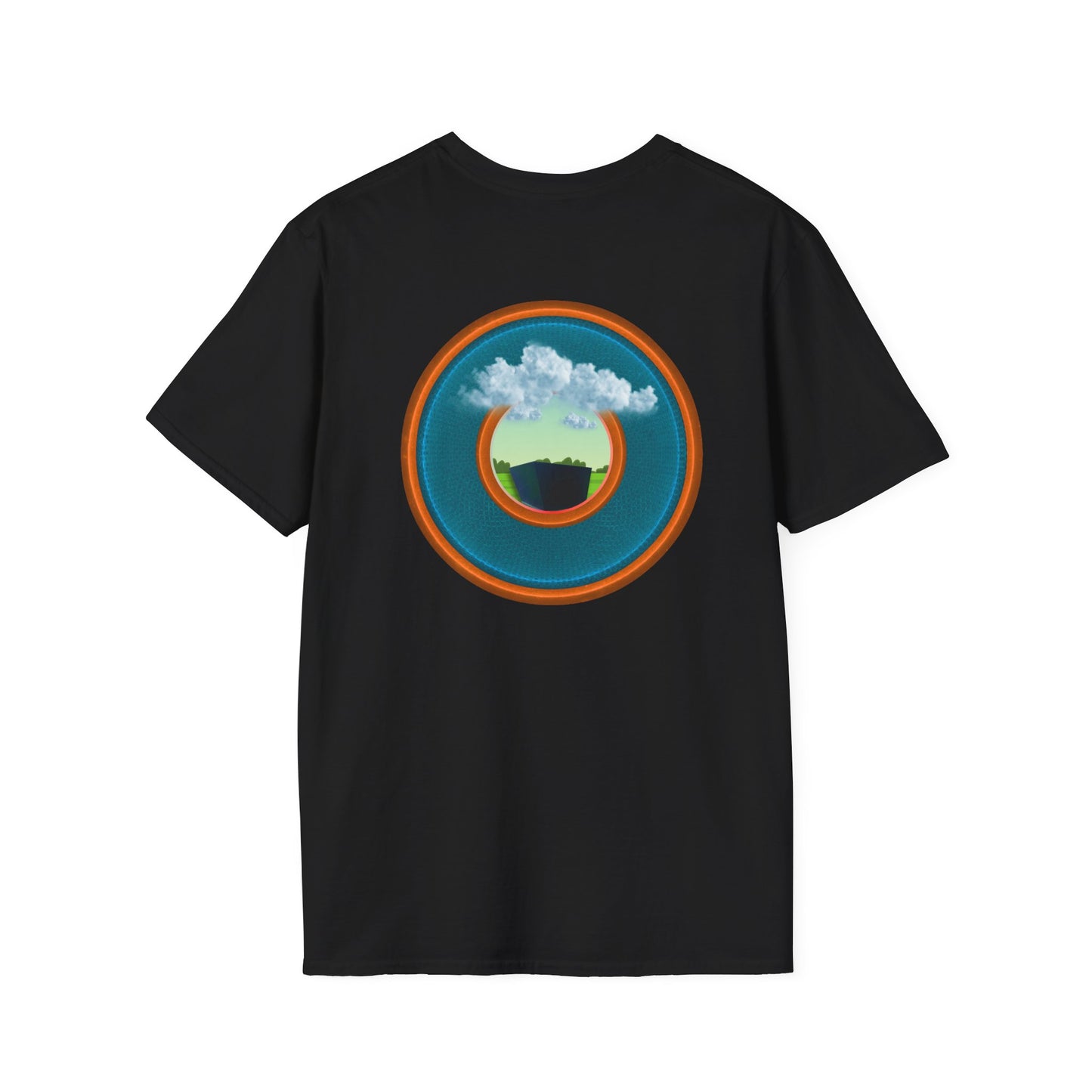 Classic Donut Tee - Unisex Soft-Style - "Got Rhombus?" - series 1.0  - variant 3 - aquamarine/orange donut
