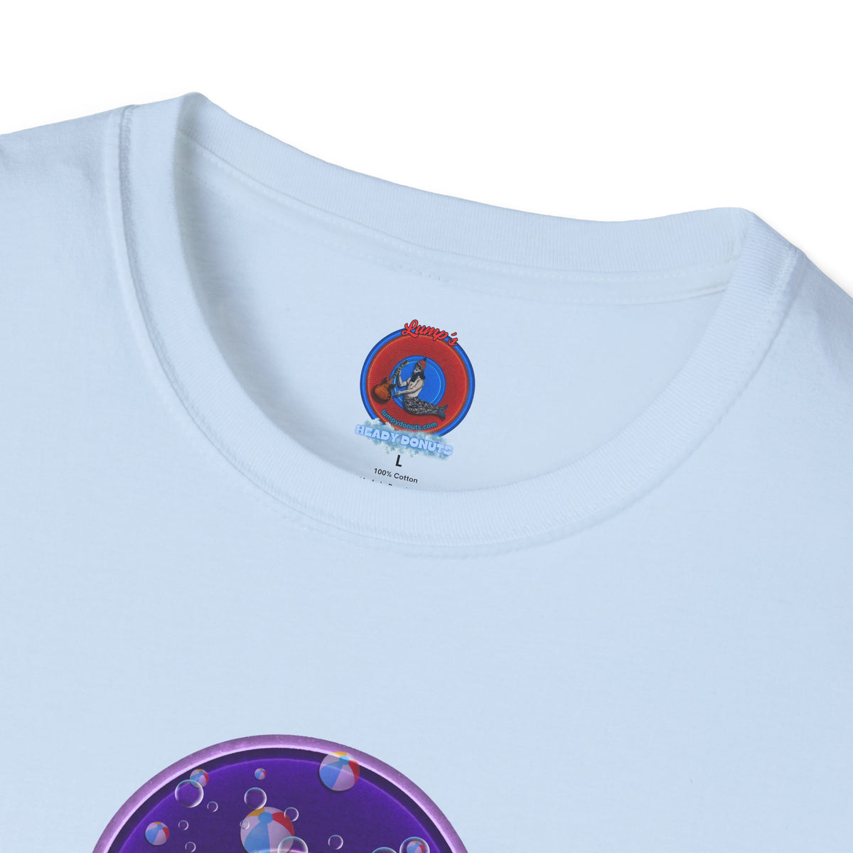Classic Donut Tee - Unisex Soft-Style - "Sure That Sirens Made This Donut For Me" - vivid dark purple/light purple donut
