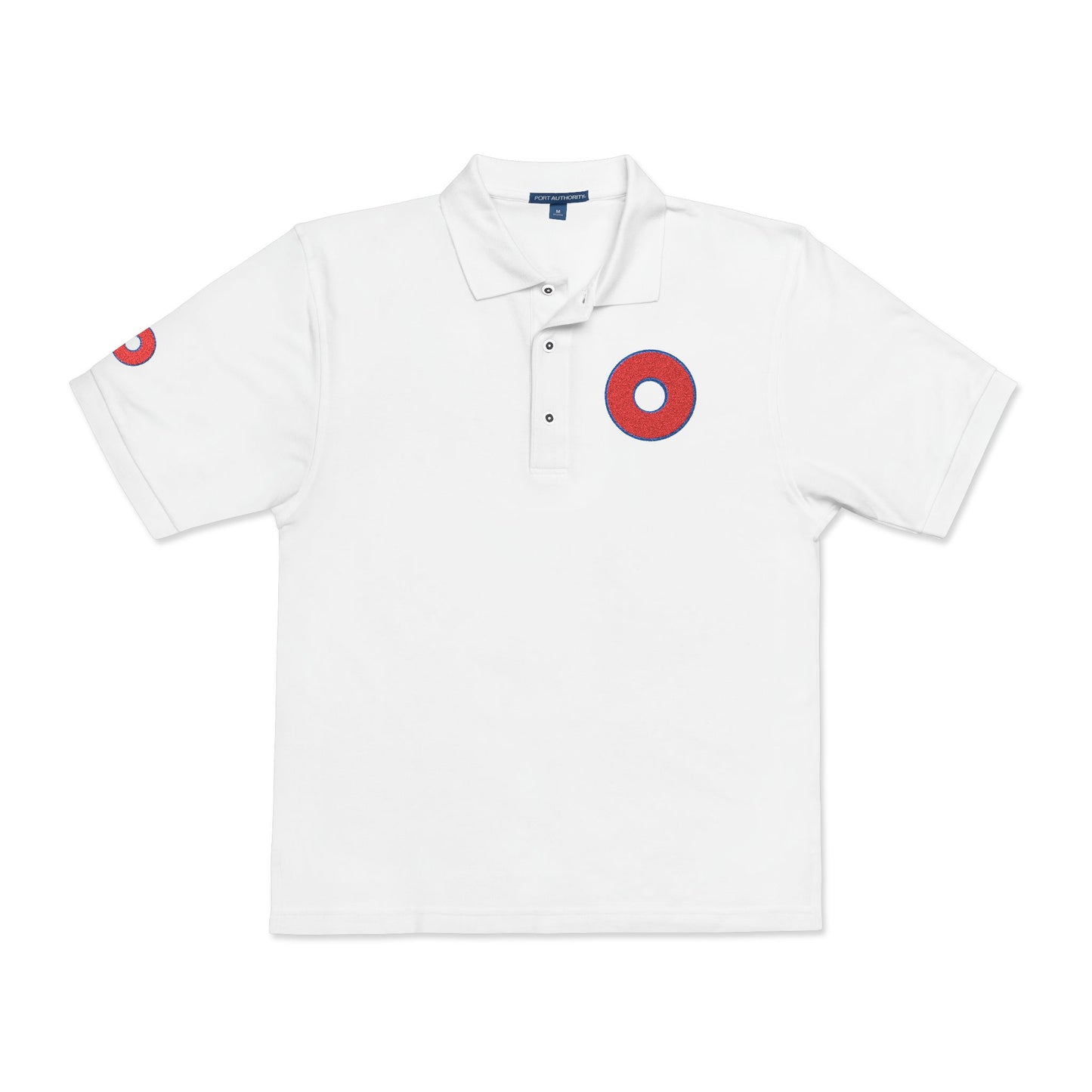 Embroidered Lumpy Donut Polo - w/red outlined donut [unisex]