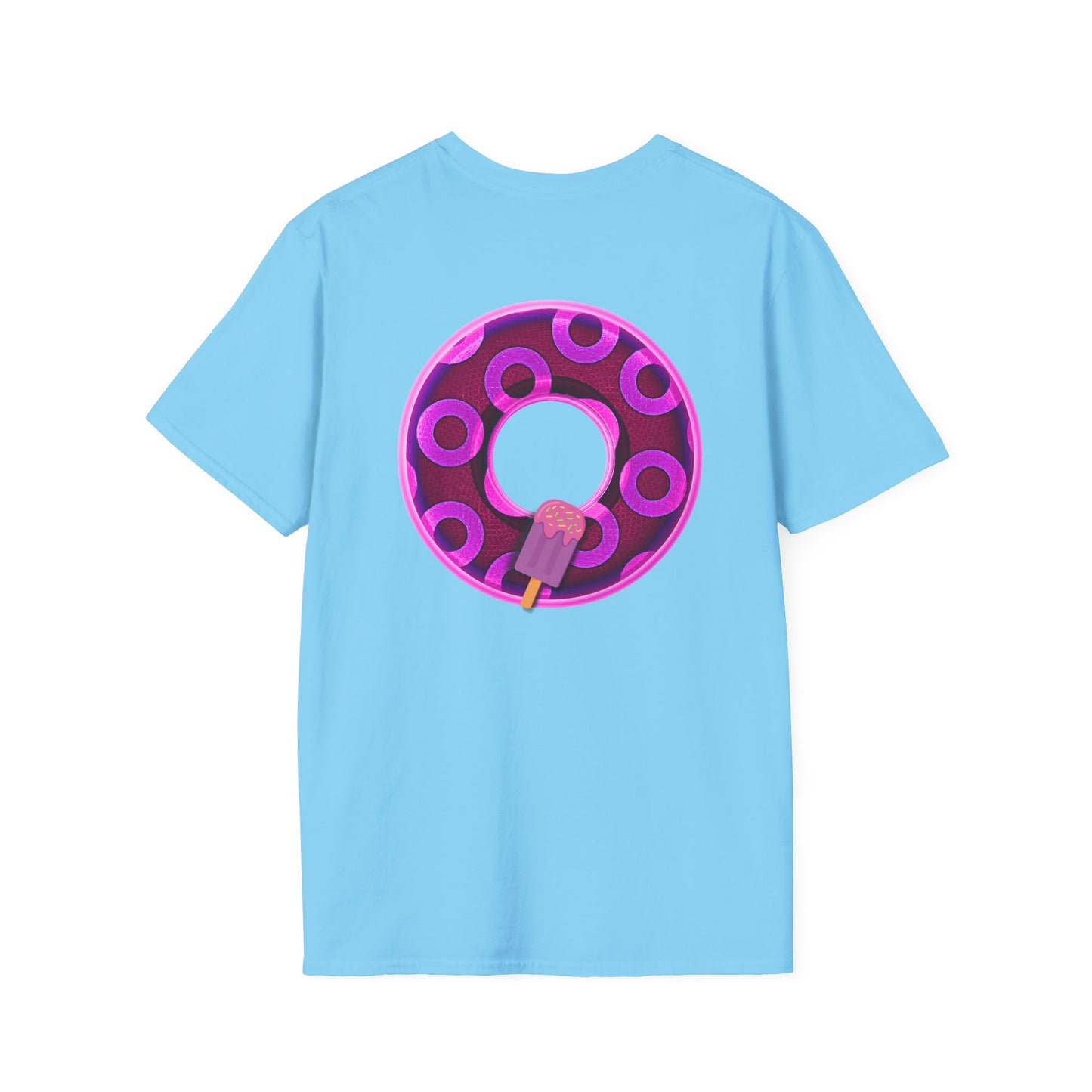 Classic Donut Tee - Unisex Soft-Style - "It's Ice Cream Popsicles - YEMSG Donut" - purple/magenta paradox donut - variant 1