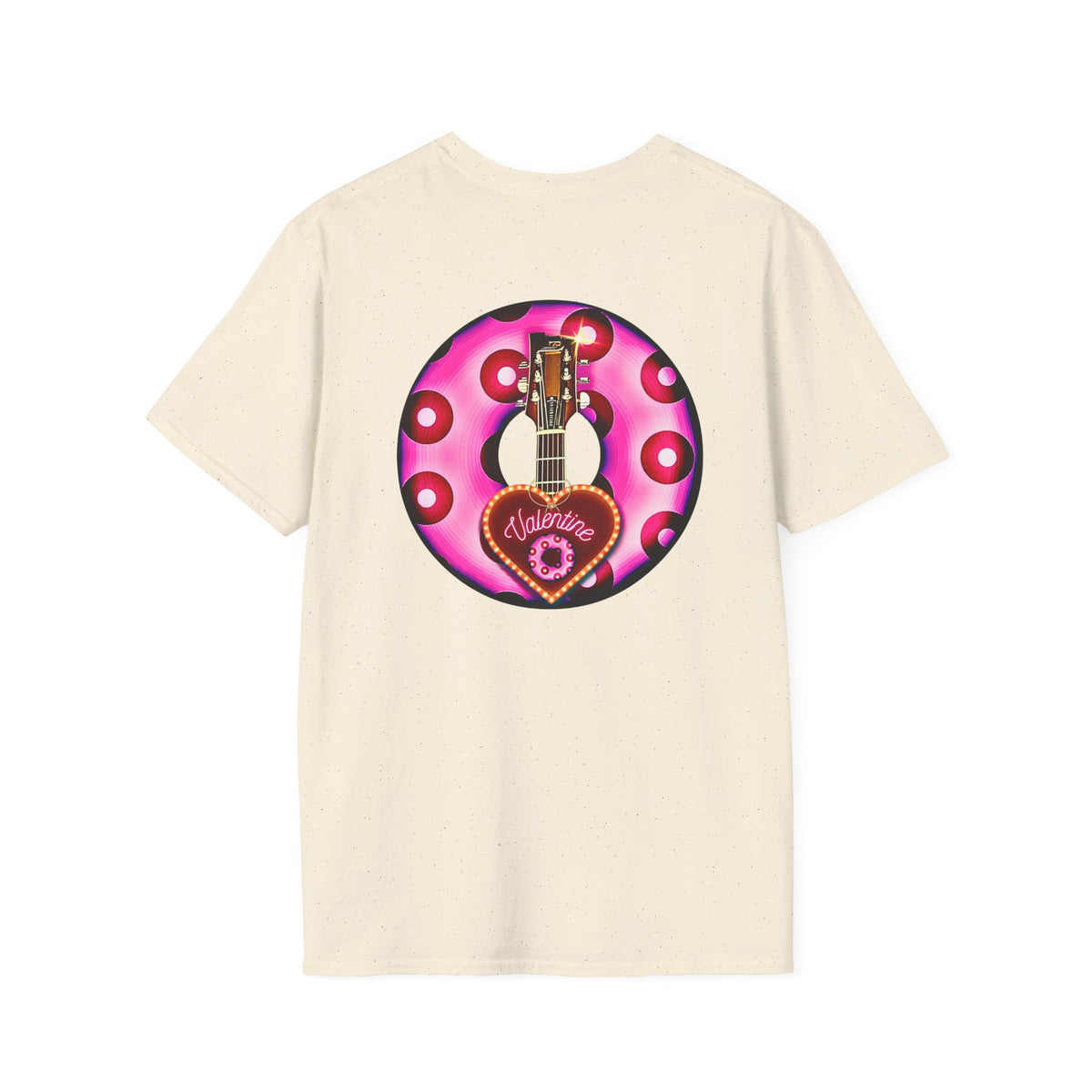 Classic Donut Tee - Unisex Soft-Style - "Would You Be My Donut?" - paradoxical bubblegum pink/red donut - variant 2