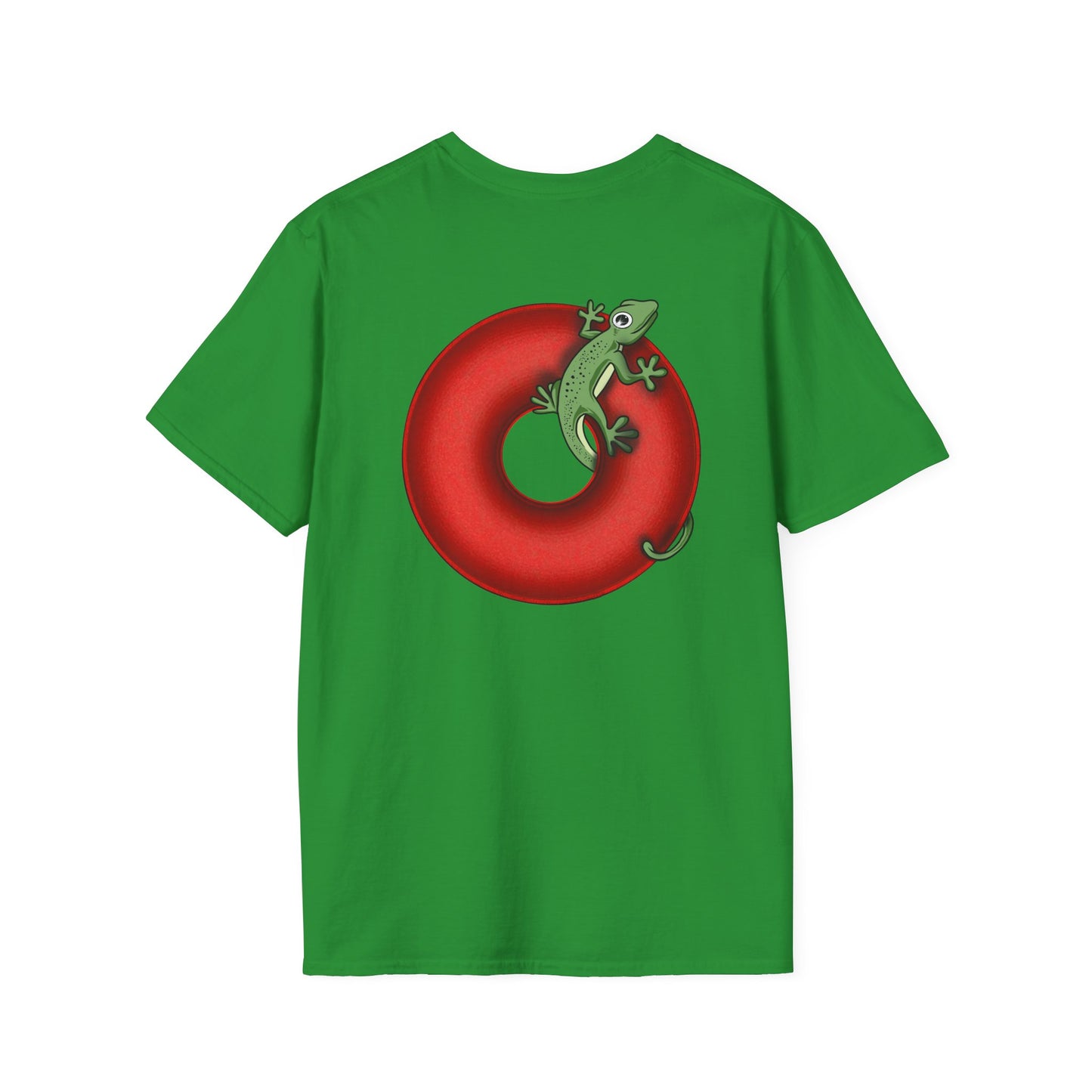 Classic Donut Tee - Unisex Soft-Style - "Practically Extinct Tee Shirt" - plump vivid red donut - variant 1