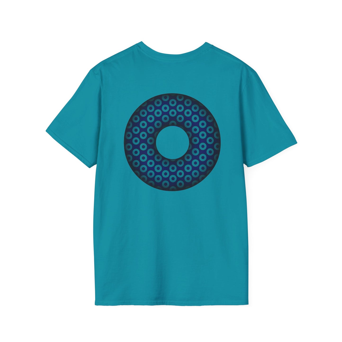 Plain Donuts/Unisex Soft-Style - "Plain Paradoxical Grided Donuts" - teal/dark blue donuts