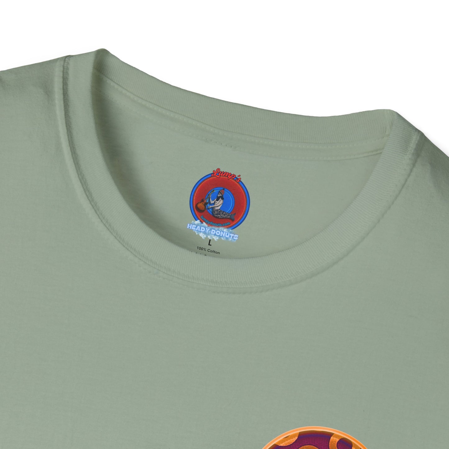 Classic Donut Tee - Unisex Soft-Style - "Princely Wooked Cream - YEMSG Donut " - burgundy/orange rustic paradox donut - variant 2