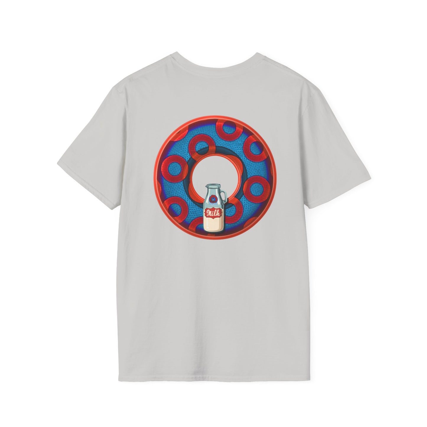 Classic Donut Tee - Unisex Soft-Style - "Wooked Cream - YEMSG Donut " - blue/red rustic paradox donut - variant 1