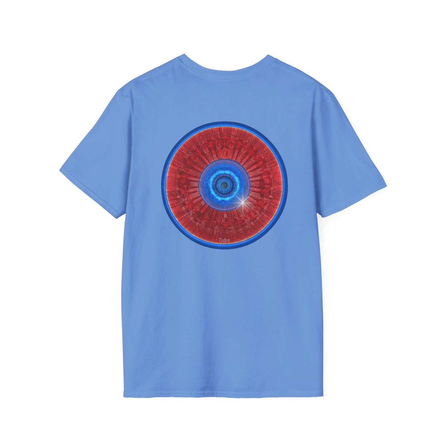 Classic Donut Tee - Unisex Soft-Style - "Graphic Translation Tee Shirt" - vivid red/blue tube donut - variant 1