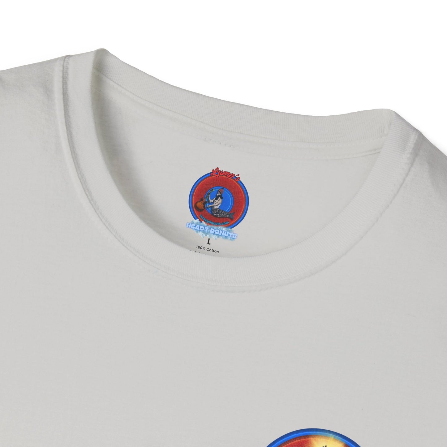 Classic Donut Tee - Unisex Soft-Style - "It's Always Phishmas in Philly" - rustic red/blue donut