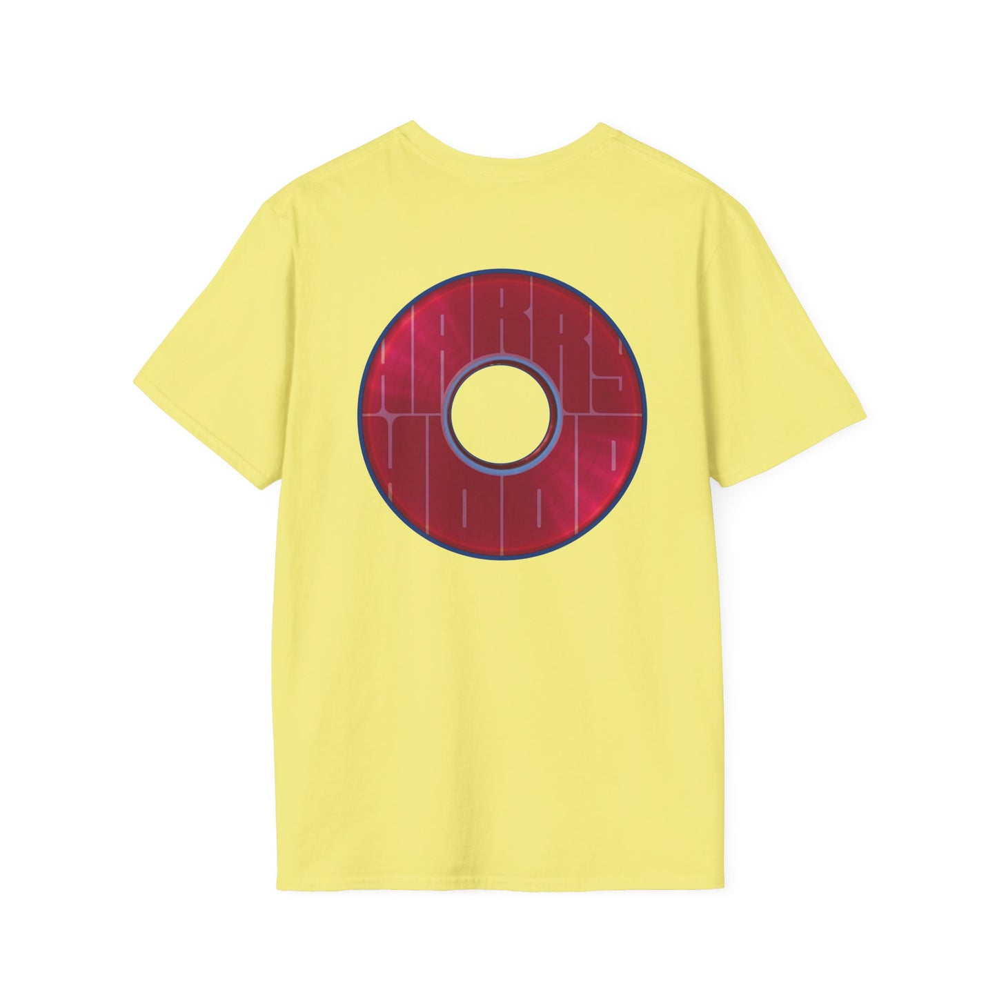Classic Donut Tee - Unisex Soft-Style - "Harry Left His Donut Shirt" - series 1.0  - variant 1 - red/magenta donut - w/hole