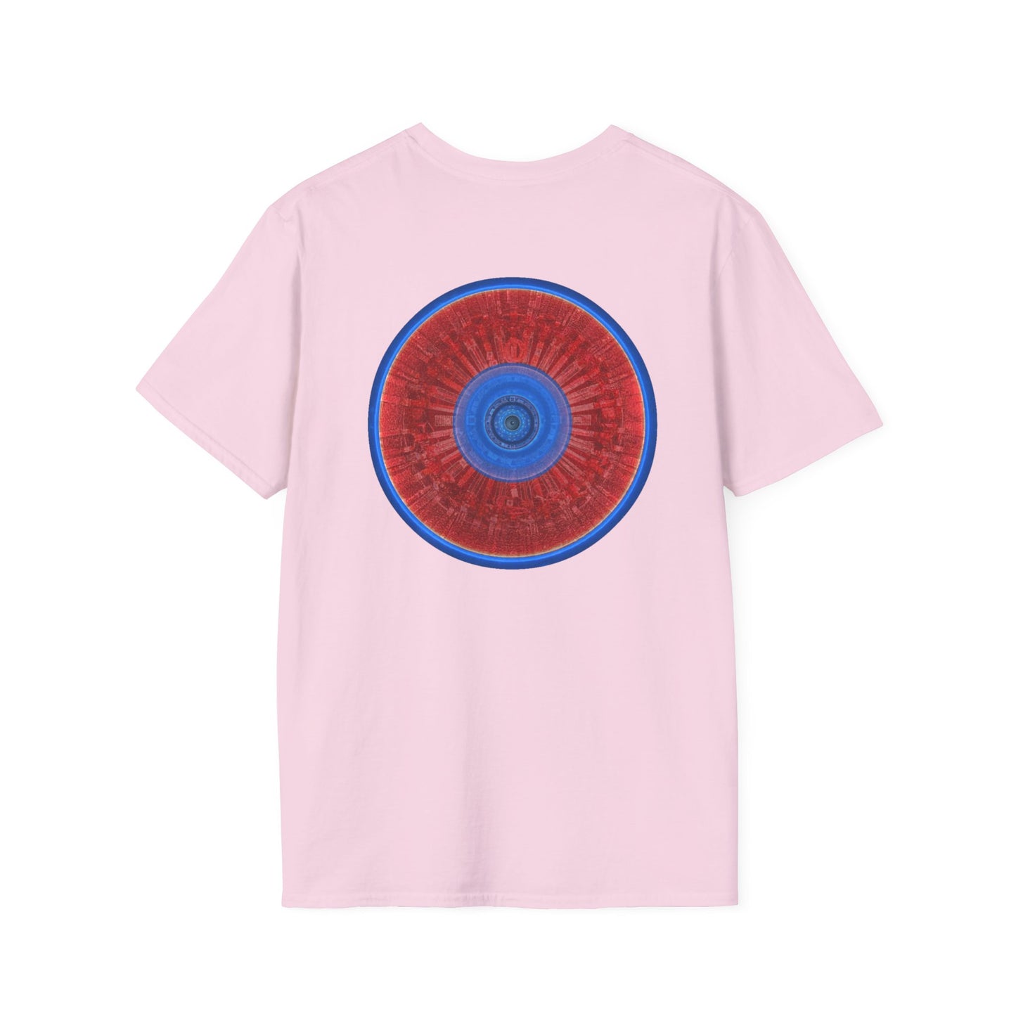 Classic Donut Tee - Unisex Soft-Style - "Graphic Translation Tee Shirt" - vivid red/blue tube donut - variant 3