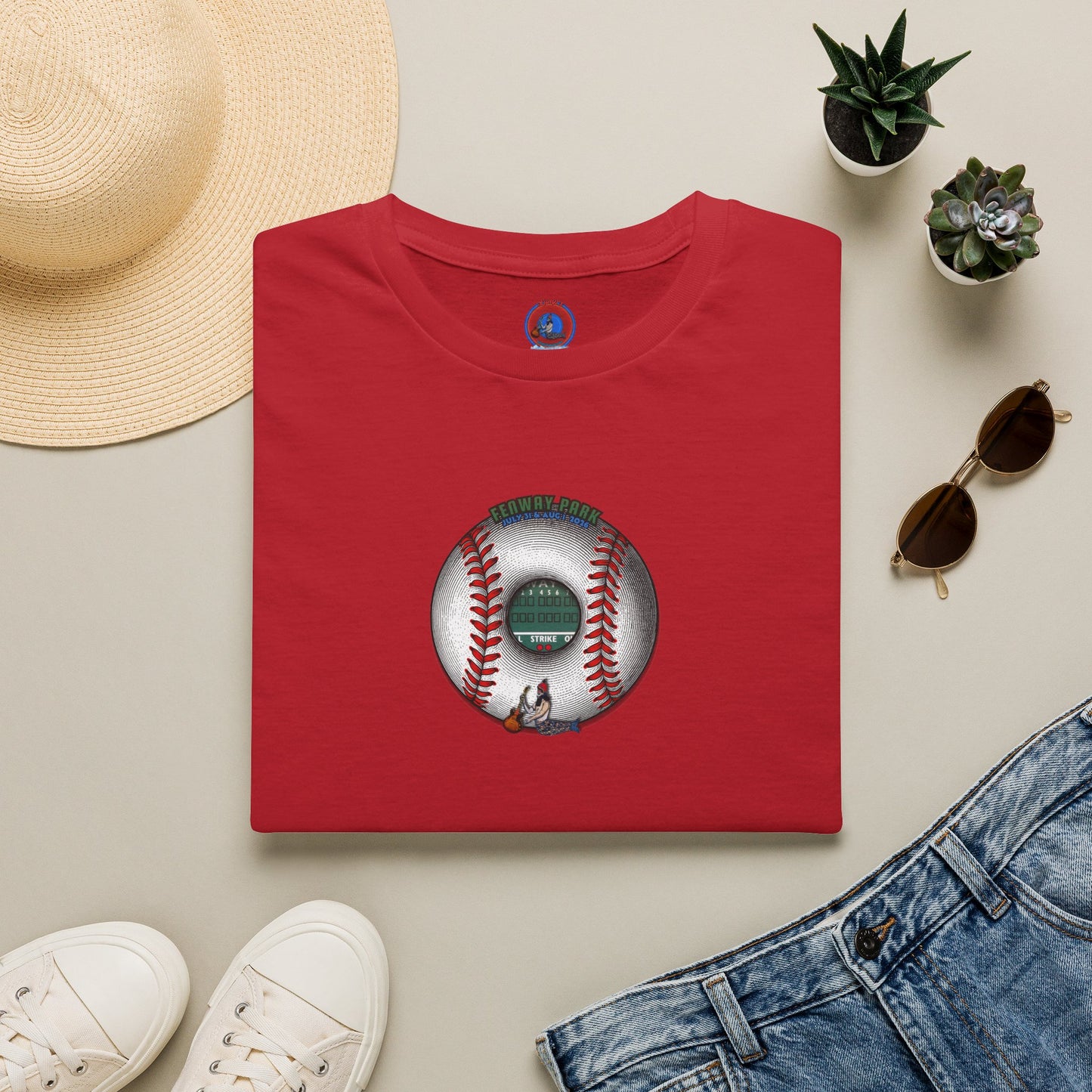 Classic Donut Tee - Unisex Soft-Style - "Phenway Ballpark Donuts" - white/red major league donut - variant 6