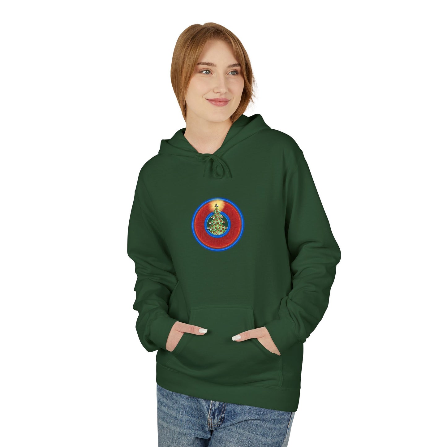 Fleece Harry Hoodies [Midweight Soft-style] - "It's Always Phishmas in Philly" - red rustic donut