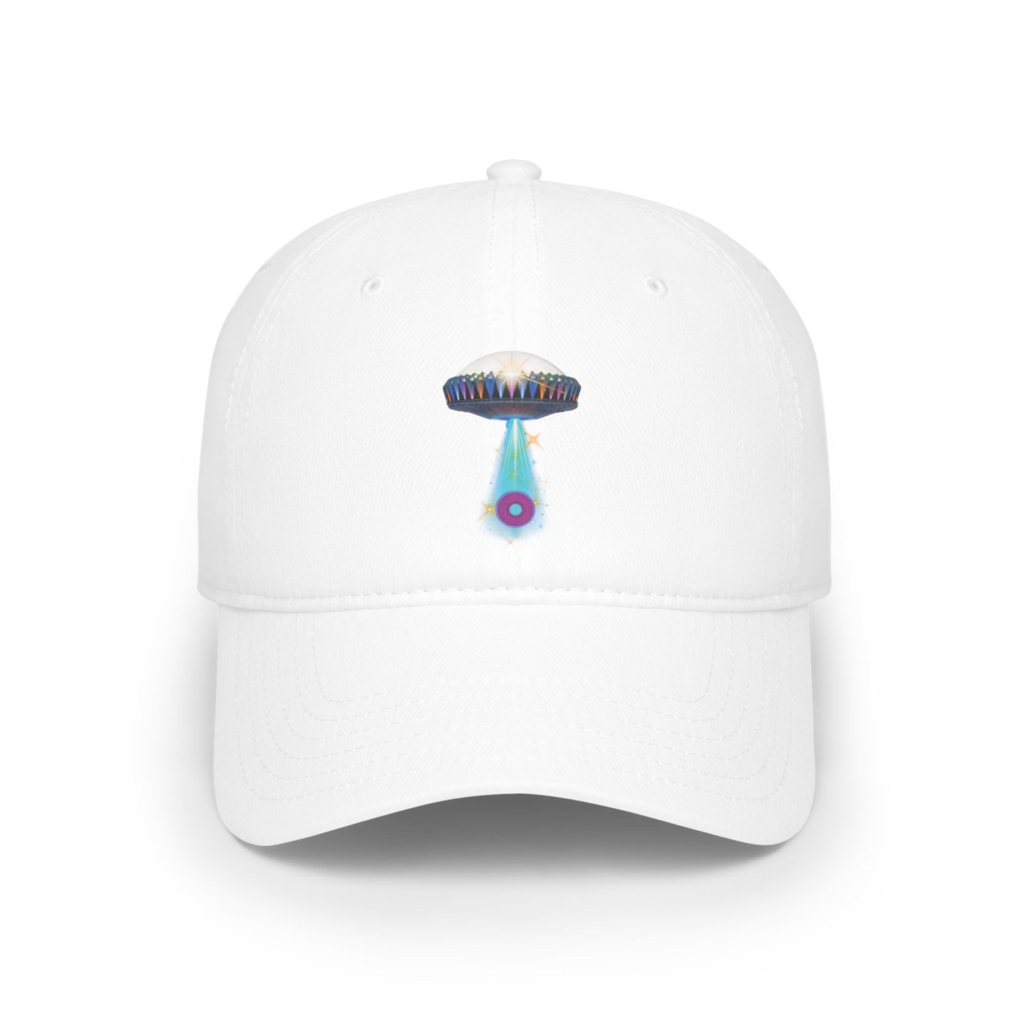 Lumpy Donut Baseball Cap - "Mothership Donut Cap" -  variant 2 - donut w/tractor beam