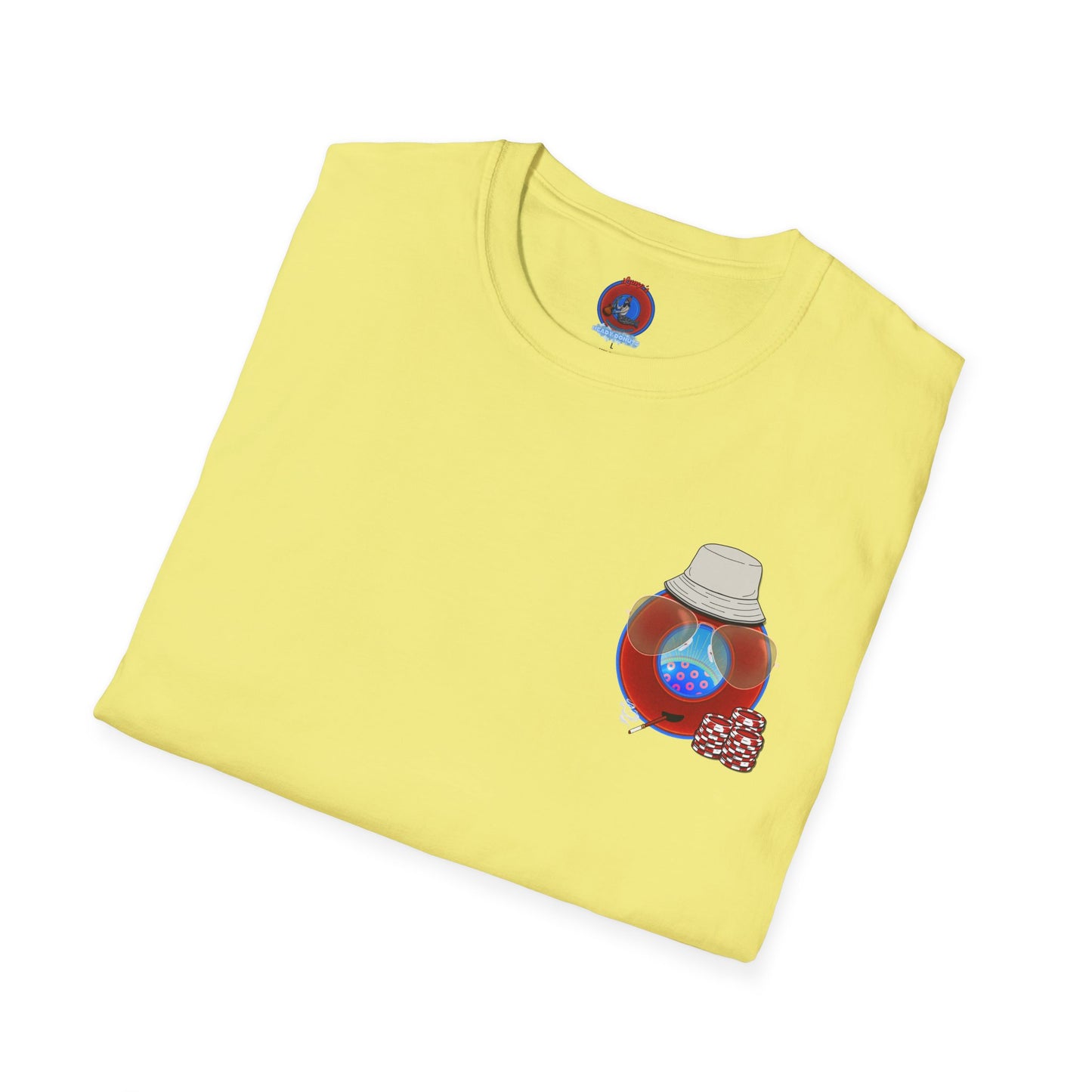 Classic Donut Tee - Unisex Soft-Style - "Gonzo Donut - Fear and Loathing in Gamehendge" - vivid red donut