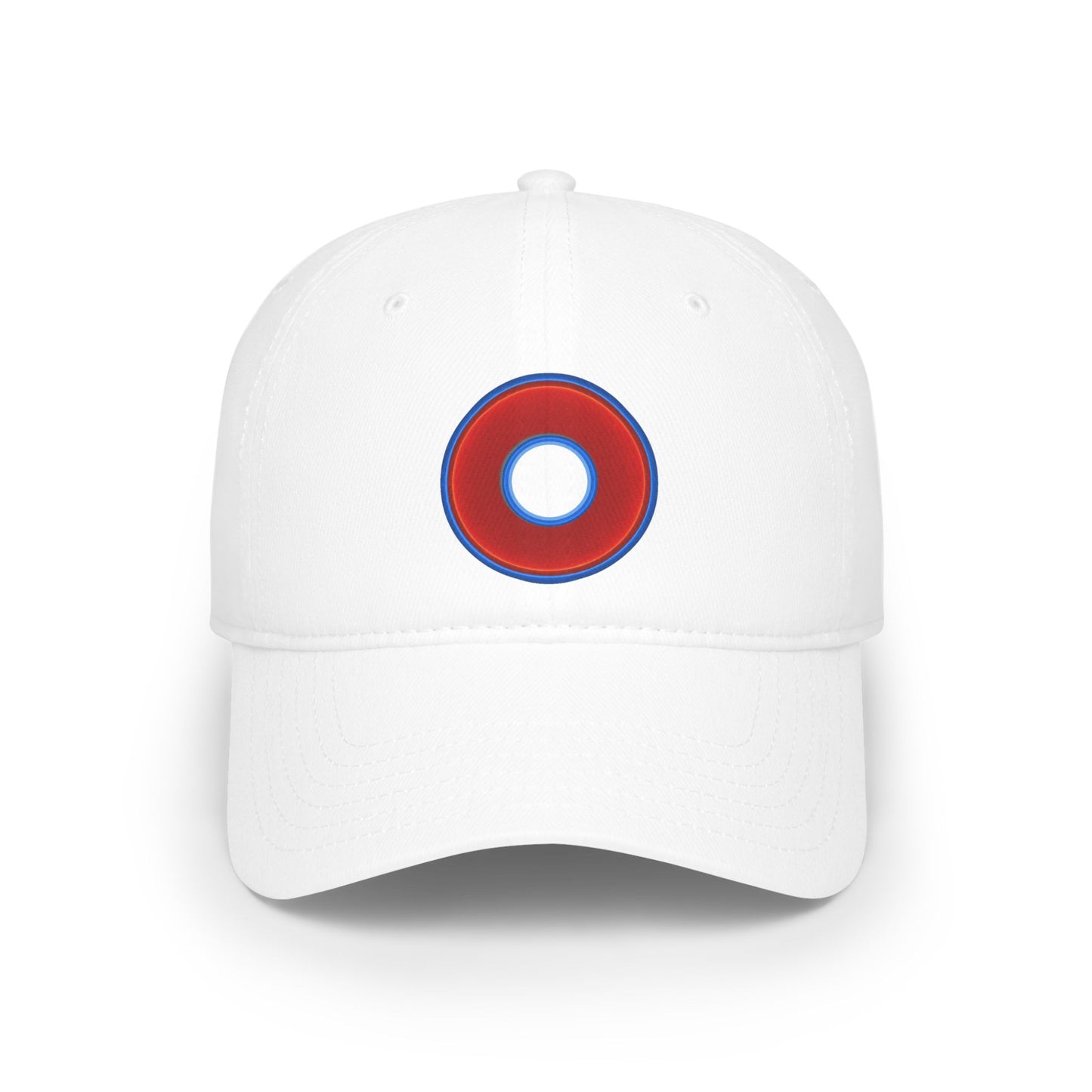 Lumpy Donut Baseball Cap - "Plain [Mary] Jane" - vivid red/blue donut