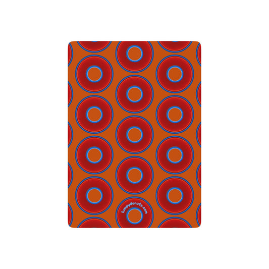 Lumpy Donut Playing Decks - 52-cards - red vivid donuts w/orange background
