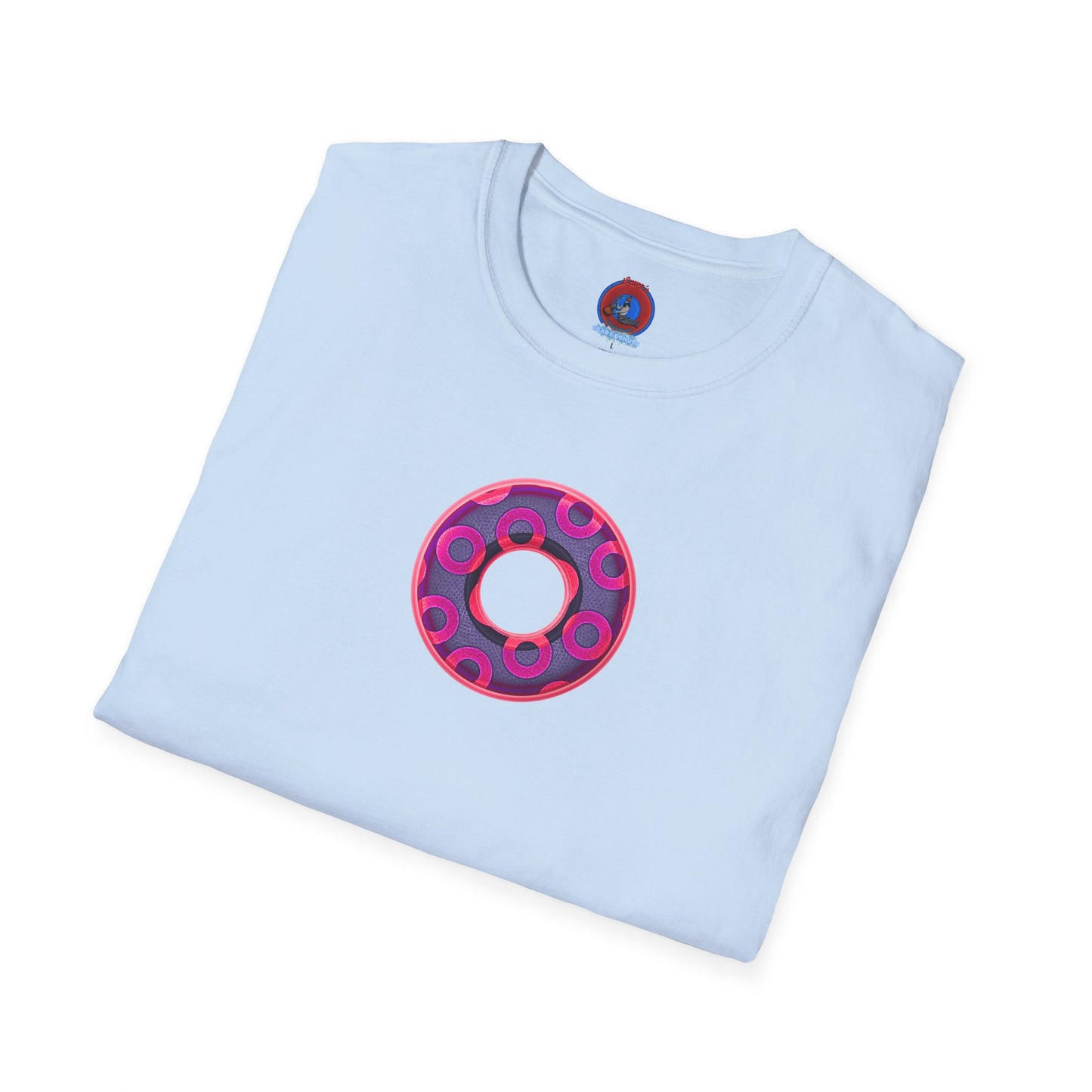 Plain Donuts/Unisex Soft-Style - "Plain Rustic Paradoxical Donuts" - magenta/dark purple donuts