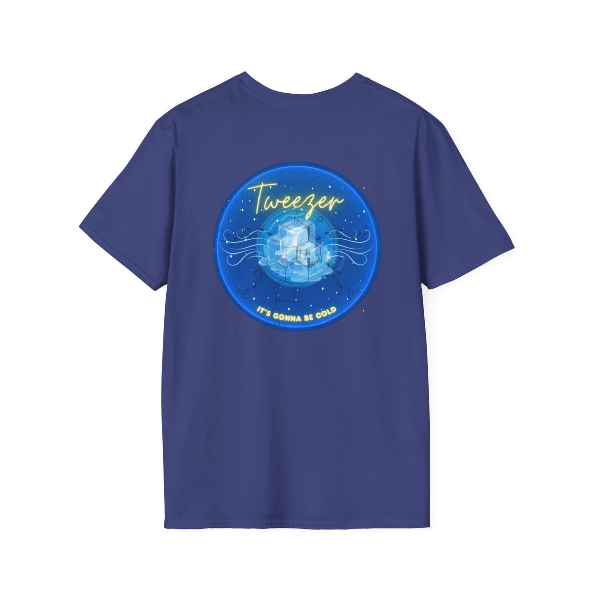 Classic Donut Tee - Unisex Soft-Style - "The Donut Reprised" - vivid blue donut