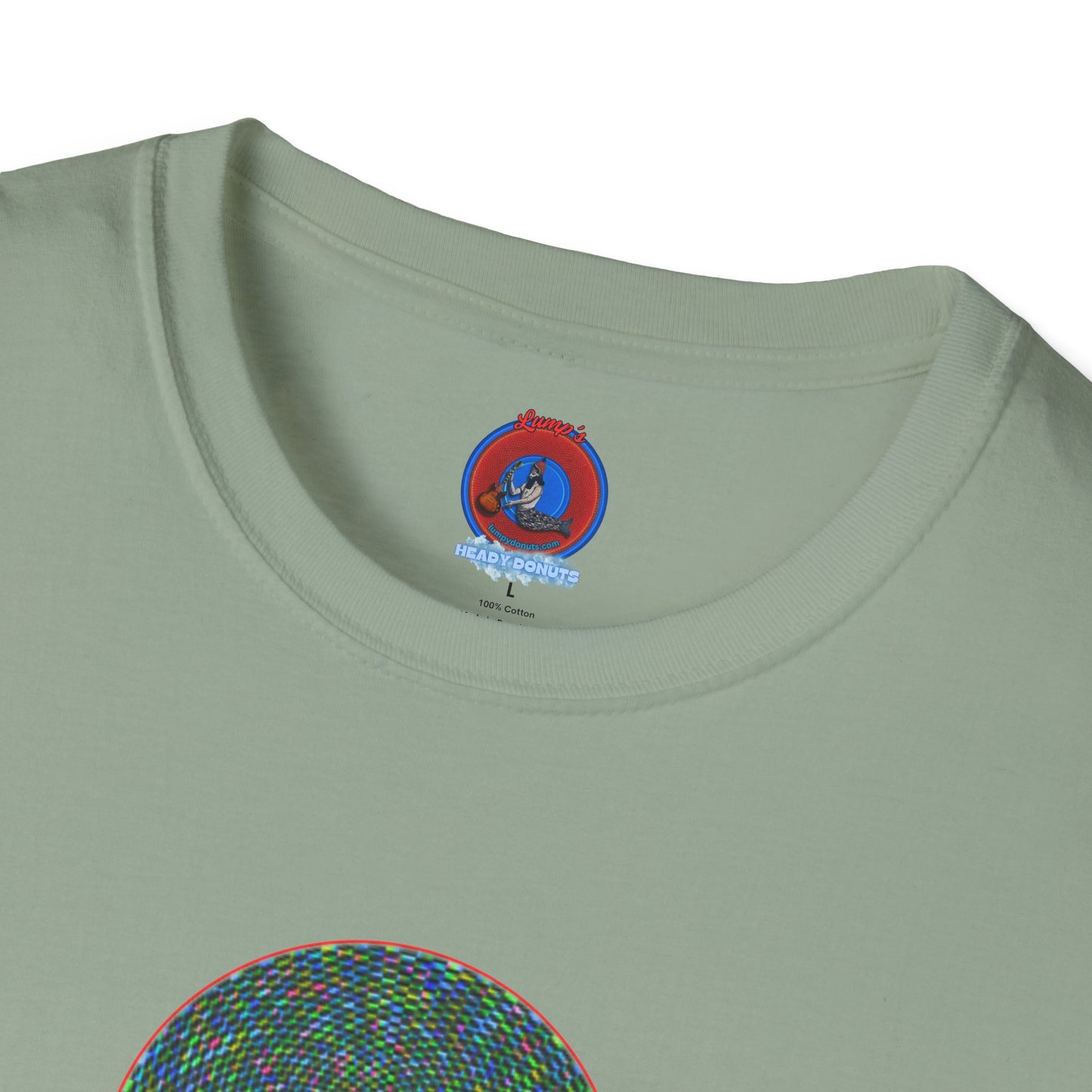 Donut Classic Donut Tee - Unisex Soft-Style - "The Pixilated Donut" - series 1.0 - multi-color donut