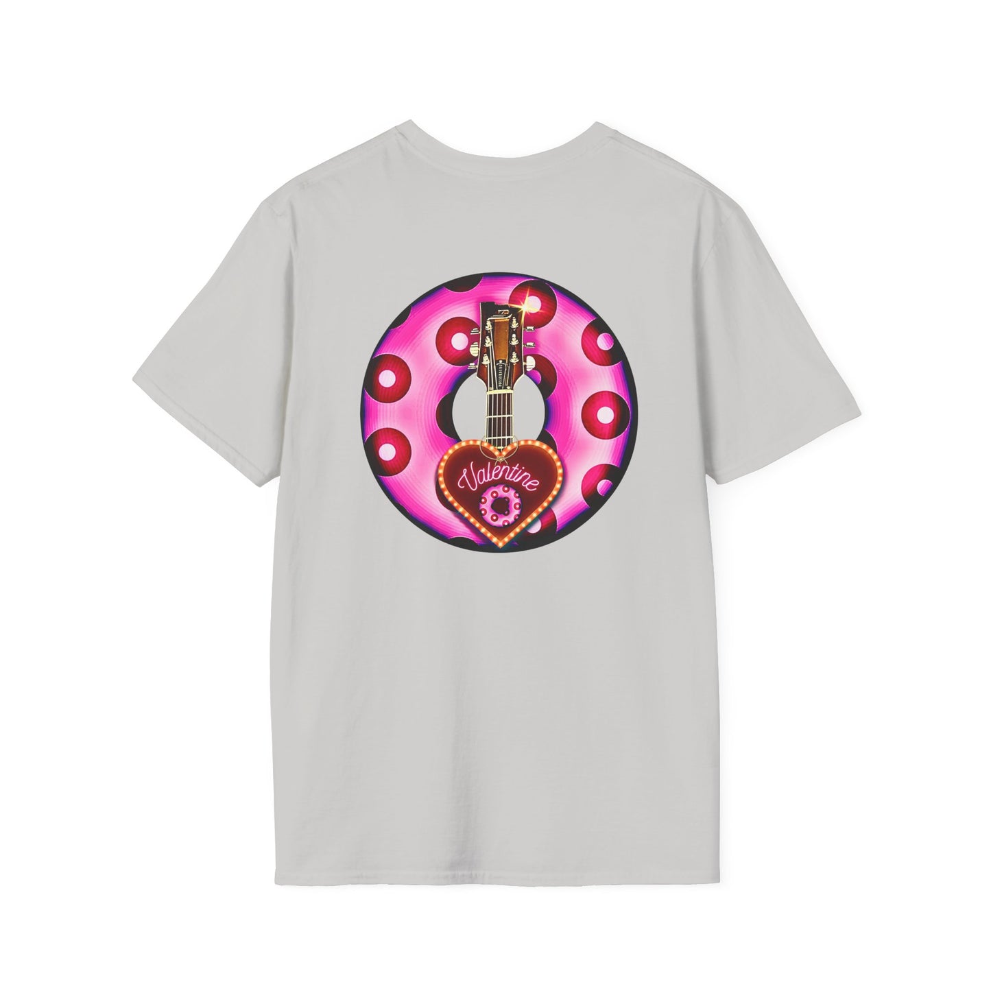 Classic Donut Tee - Unisex Soft-Style - "Would You Be My Donut?" - paradoxical bubblegum pink/red donut - variant 2