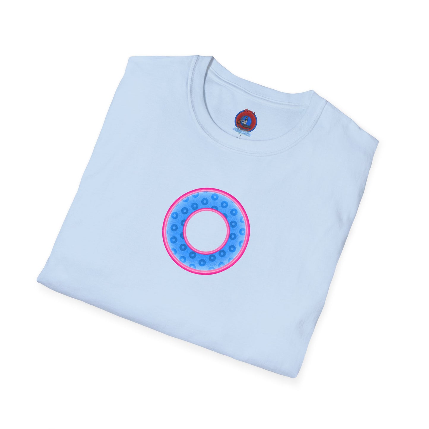 Plain Donuts/Unisex Soft-Style - "Plain Wide Mouthed Paradoxical Donuts" - light blue/pink donuts