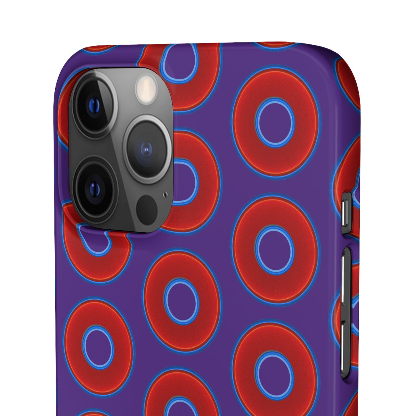 Lumpy Donut Snap Case - red vivid donut print w/dark purple background