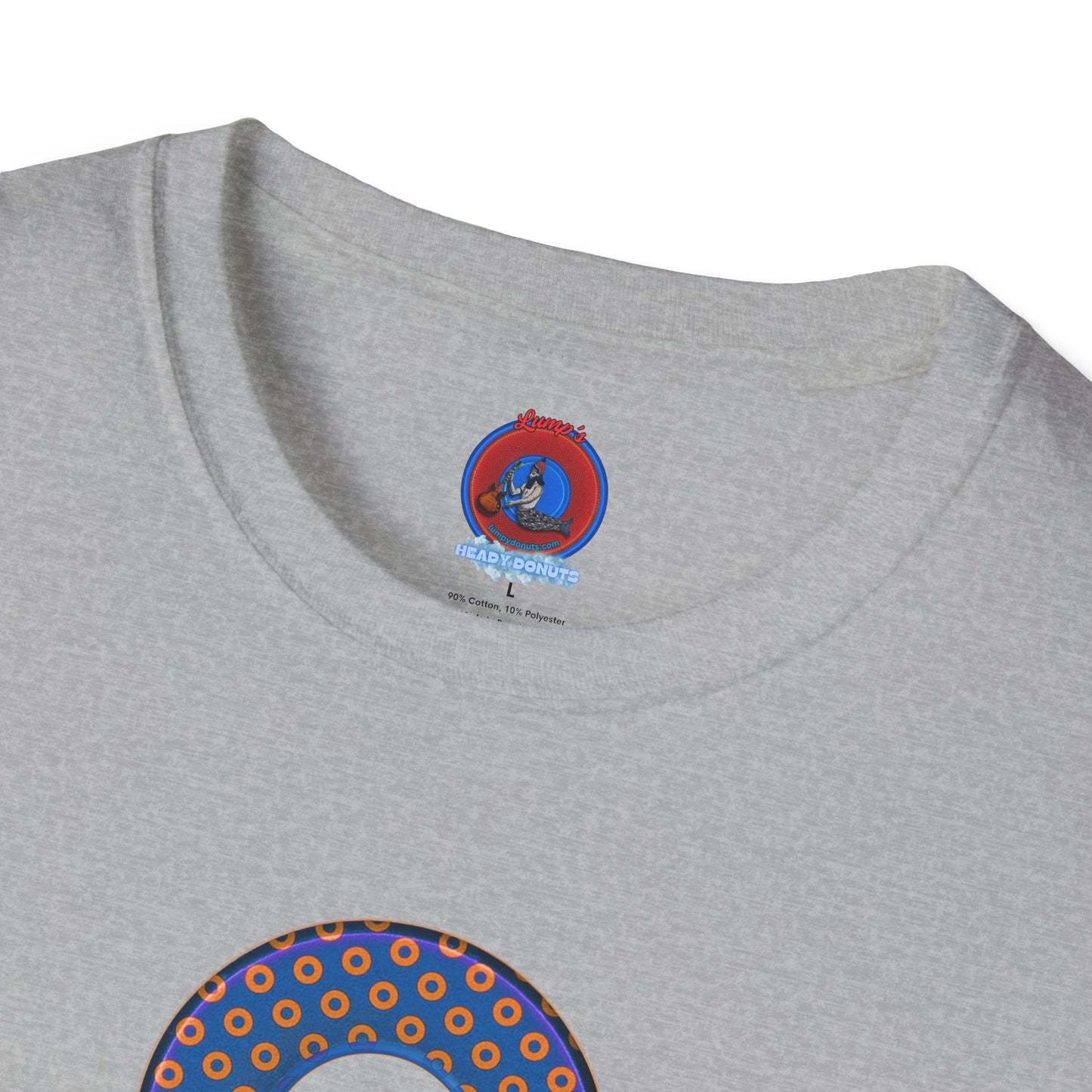 Plain Donuts/Unisex Soft-Style - "Plain Electric Paradoxical Donuts" - orange/blue donuts