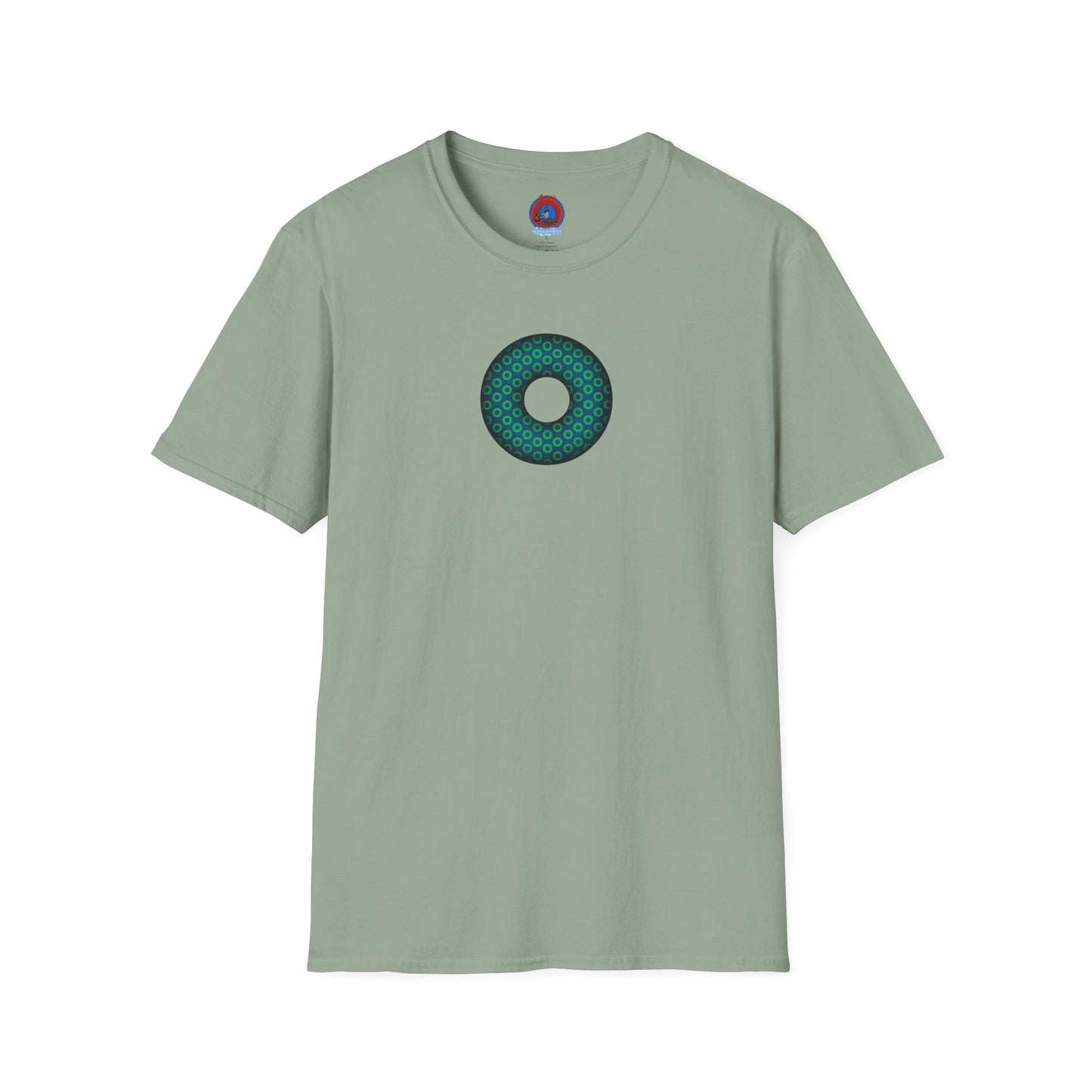 Plain Donuts/Unisex Soft-Style - "Plain Paradoxical Grided Donuts" - light green/midnight teal donuts