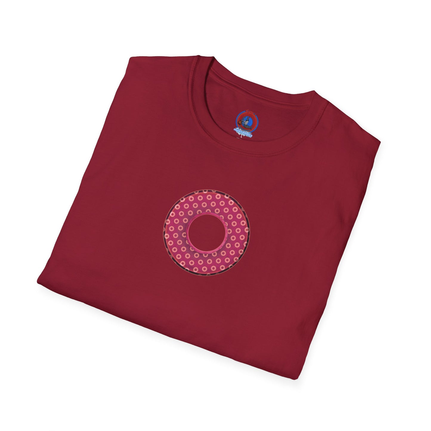 Plain Donuts/Unisex Soft-Style - "Plain Electric Paradoxical Donuts" - dark magenta/coral donuts