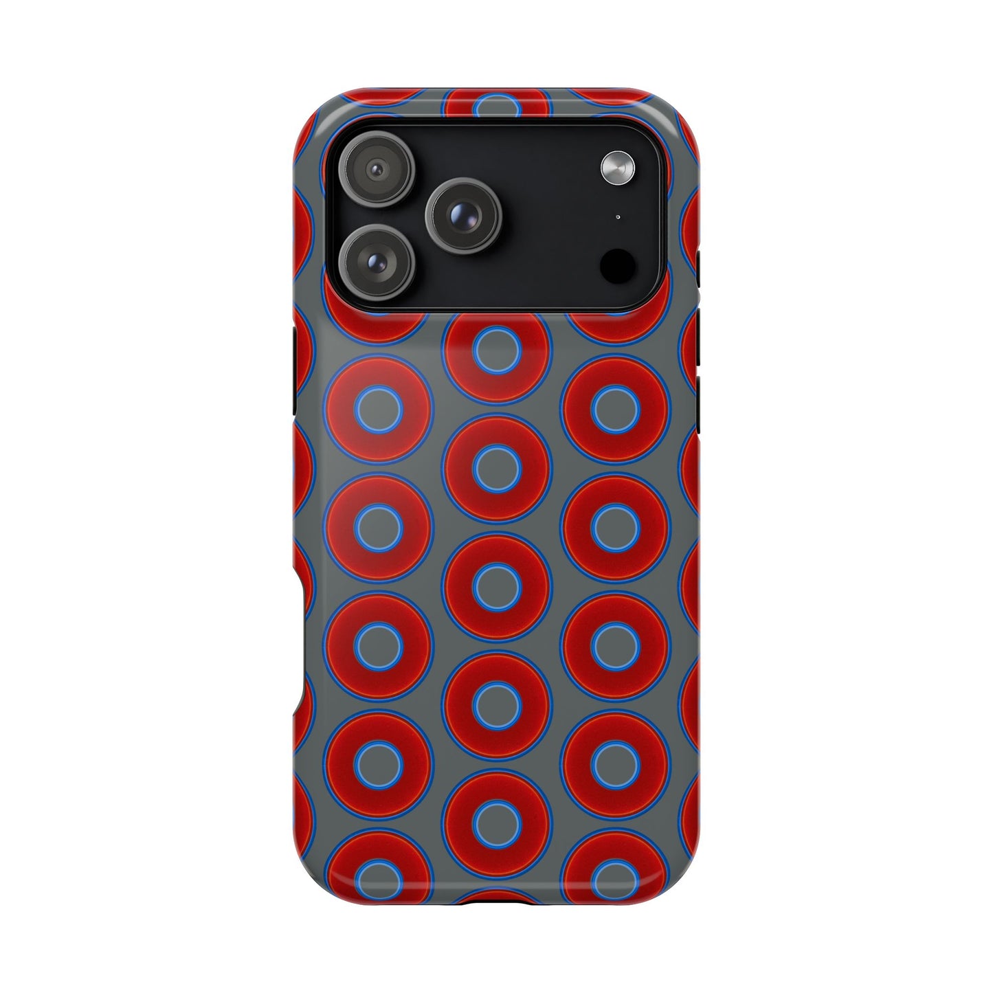 Magnetic Tough Donut Case - red vivid donut print w/dark gray background