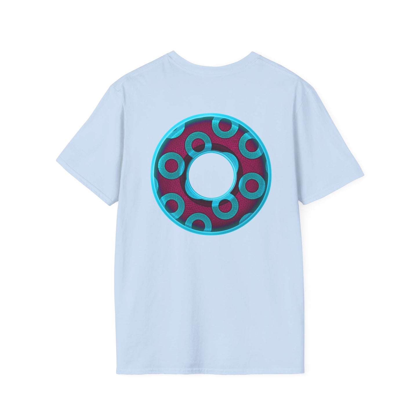 Plain Donuts/Unisex Soft-Style - "Plain Rustic Paradoxical Donuts" - aquamarine/burgundy donuts