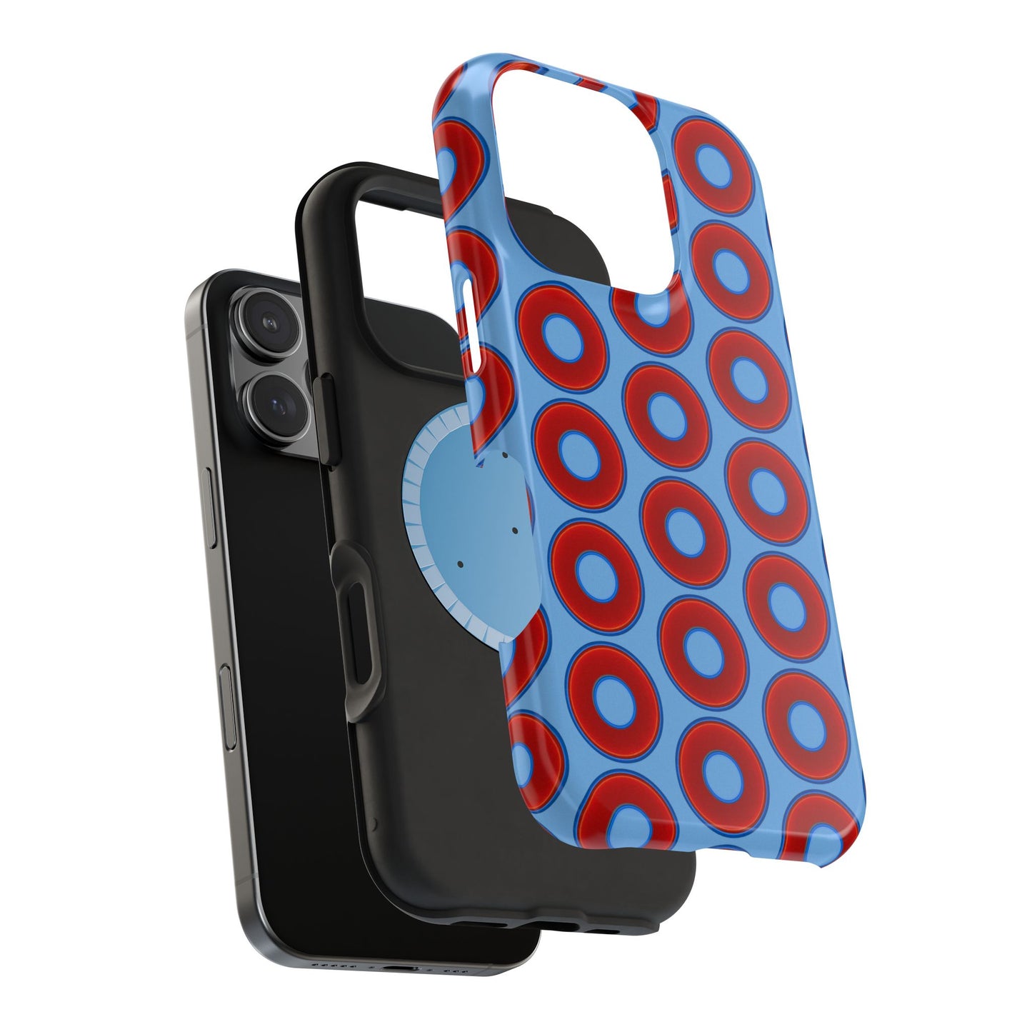 Magnetic Tough Donut Case - red vivid donut print w/light blue background