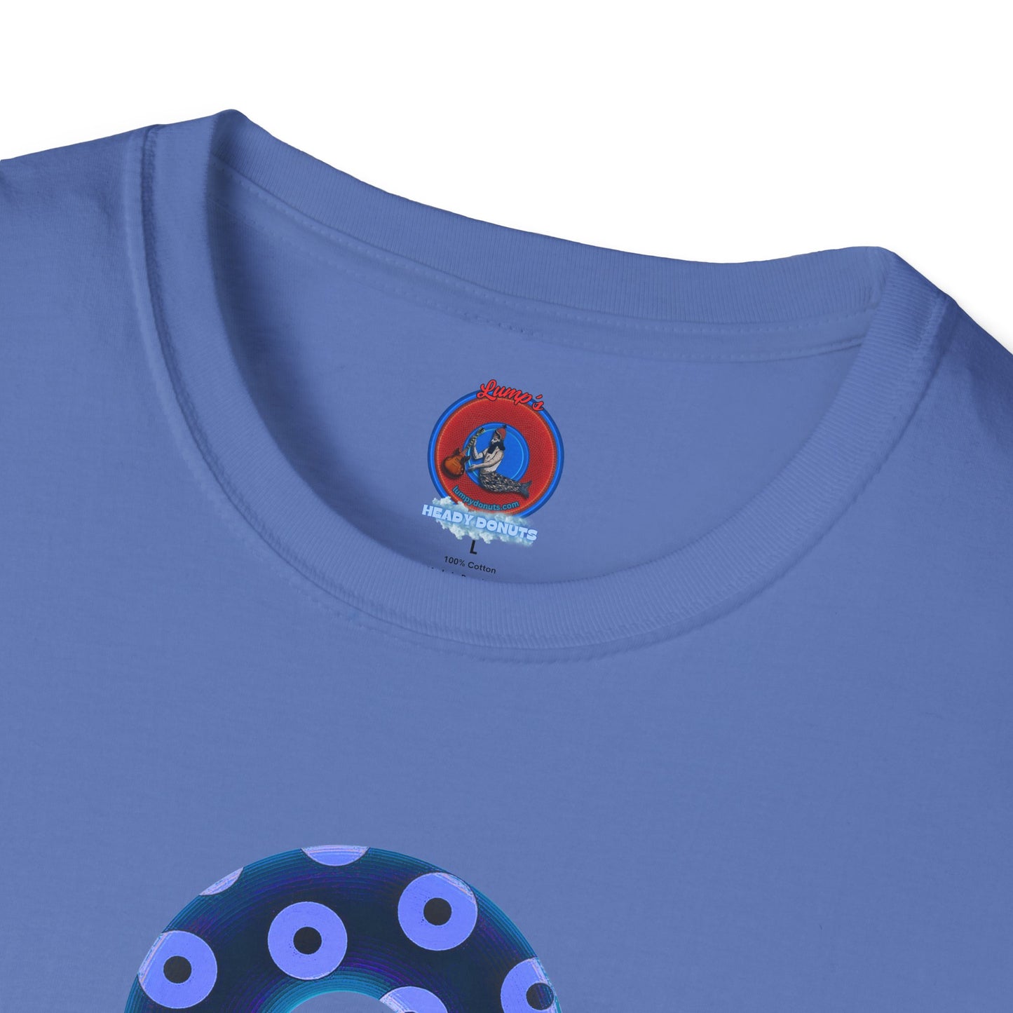 Plain Donuts/Unisex Soft-Style - "Plain Blimpy Paradoxical Donuts" - dark blue/Caroline blue donuts