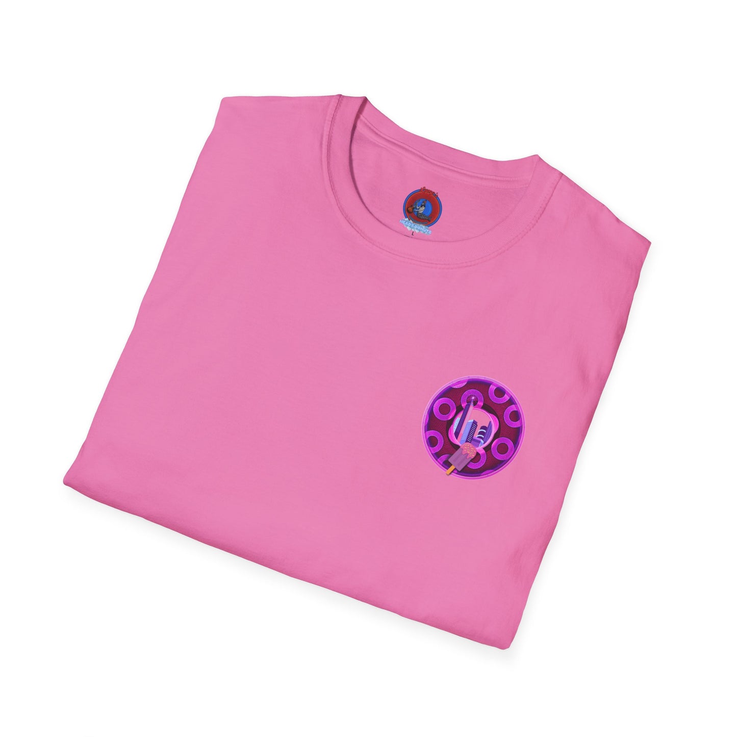 Classic Donut Tee - Unisex Soft-Style - "It's Ice Cream Popsicles - YEMSG Donut" - purple/magenta paradox donut - variant 2