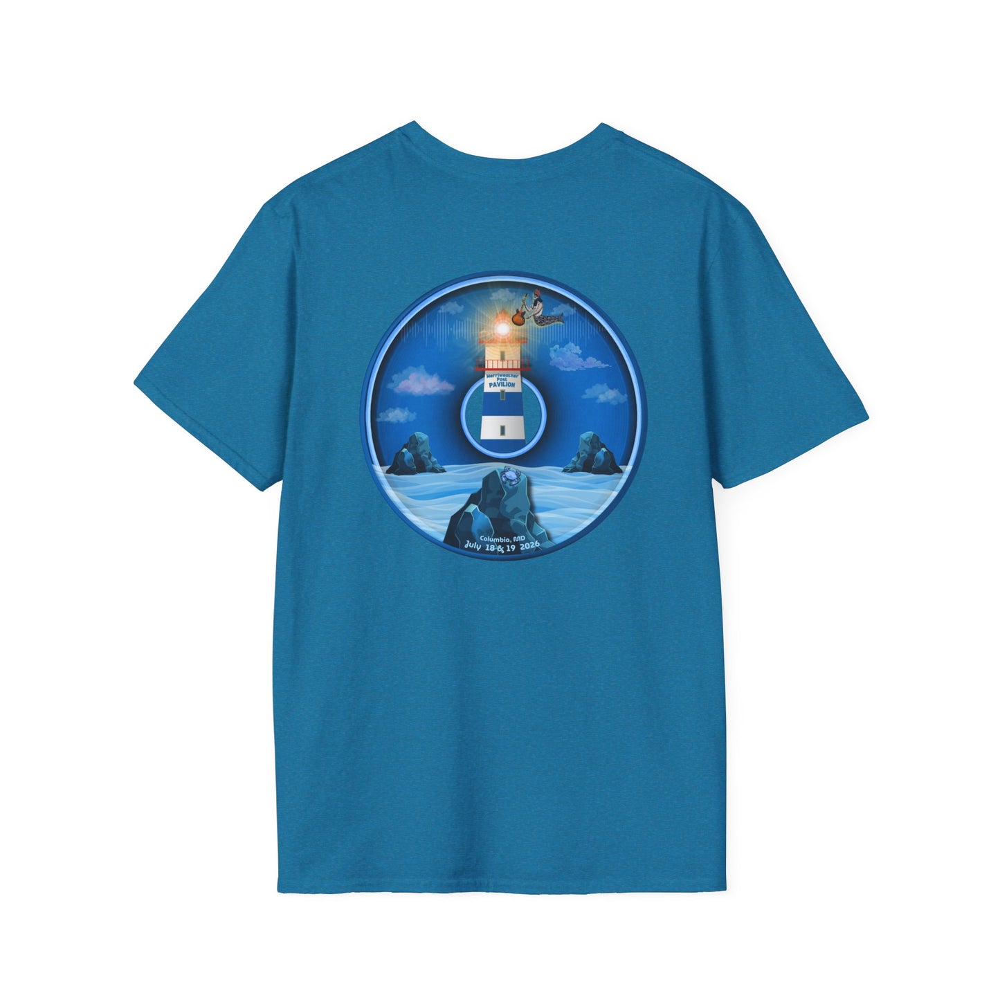 Classic Donut Tee - Unisex Soft-Style - "Merriweather Crab Pâté Feast Donuts" - surreal blue/blue cartoon donut