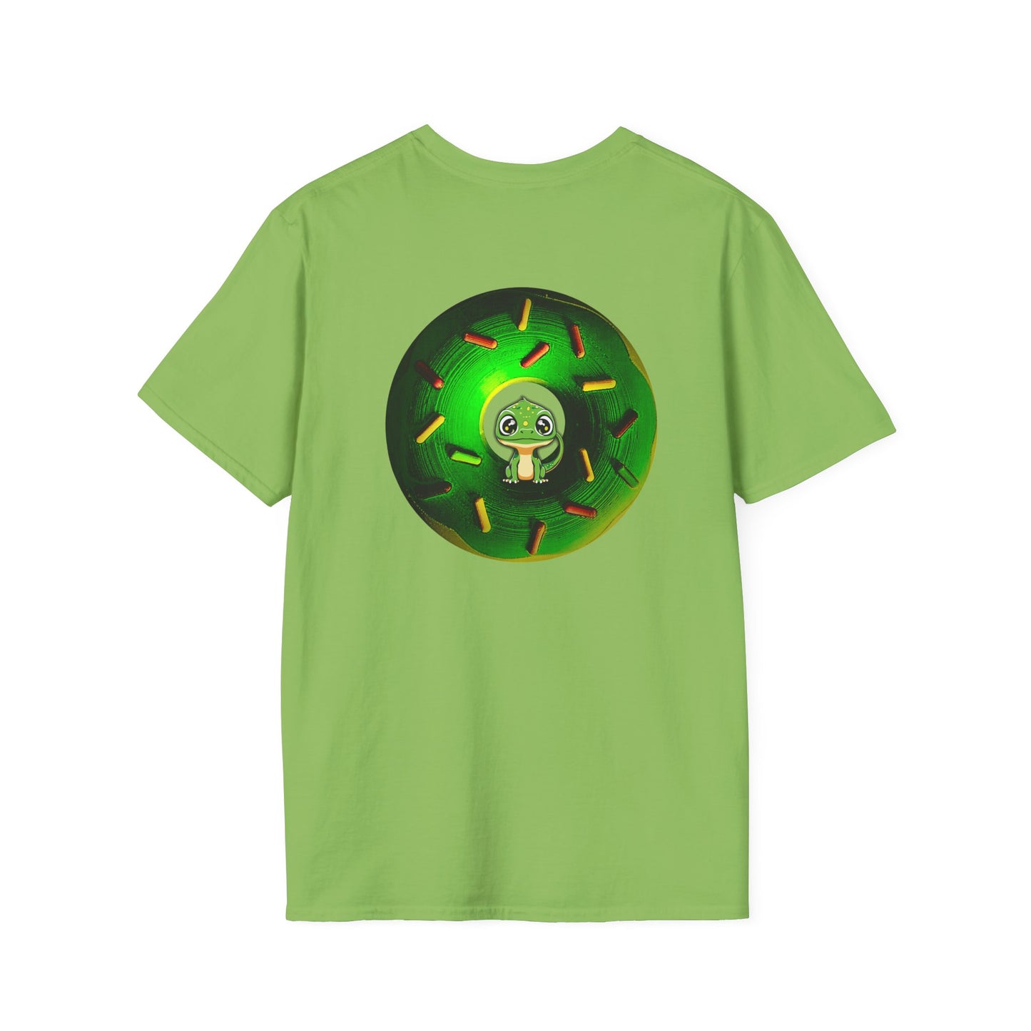 Classic Donut Tee - Unisex Soft-Style - "Baby Rutherford" - green donut - series 1.0