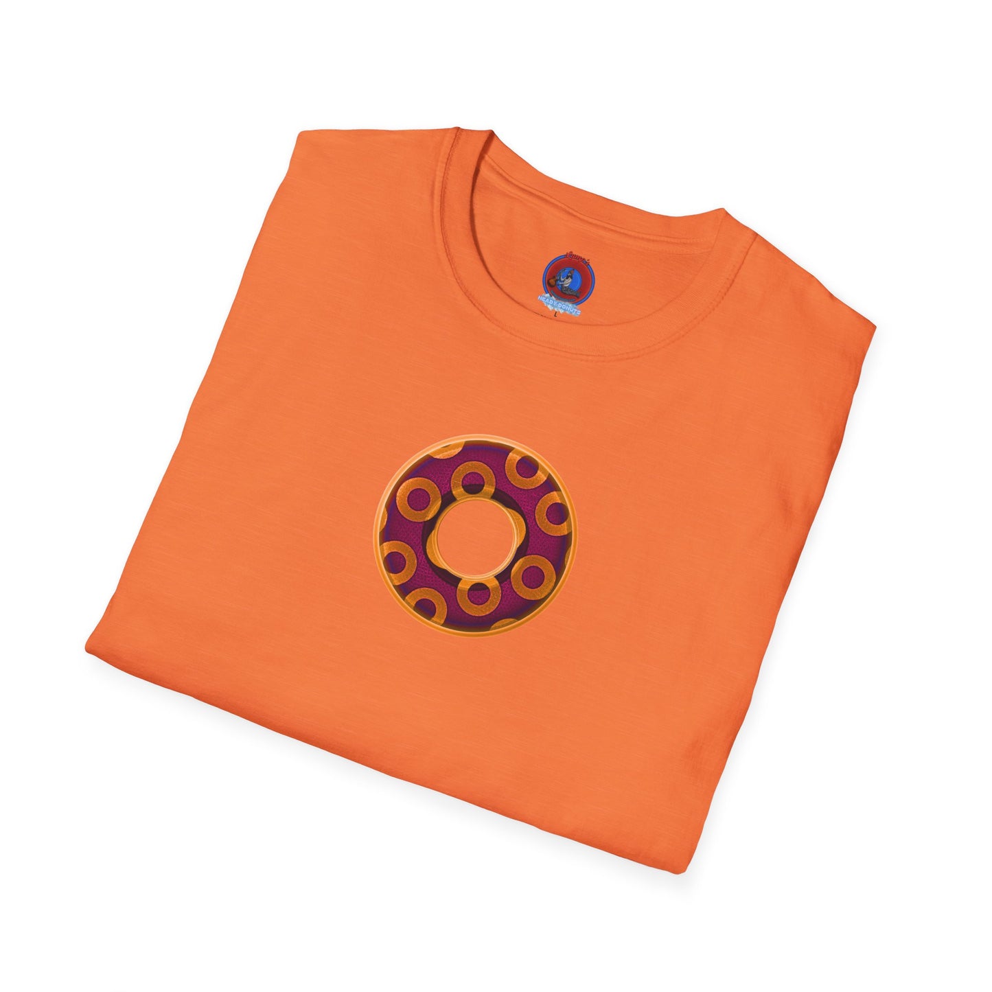 Plain Donuts/Unisex Soft-Style - "Plain Rustic Paradoxical Donuts" - orange/burgundy donuts